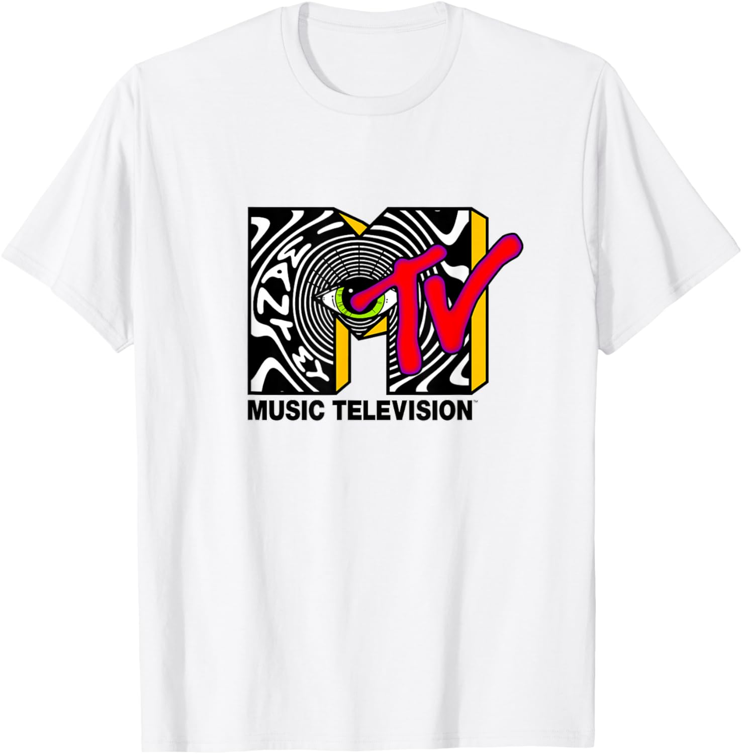 MTV Psychedelic Eye Logo T-Shirt – Unique Optical Illusion Artwear - 10