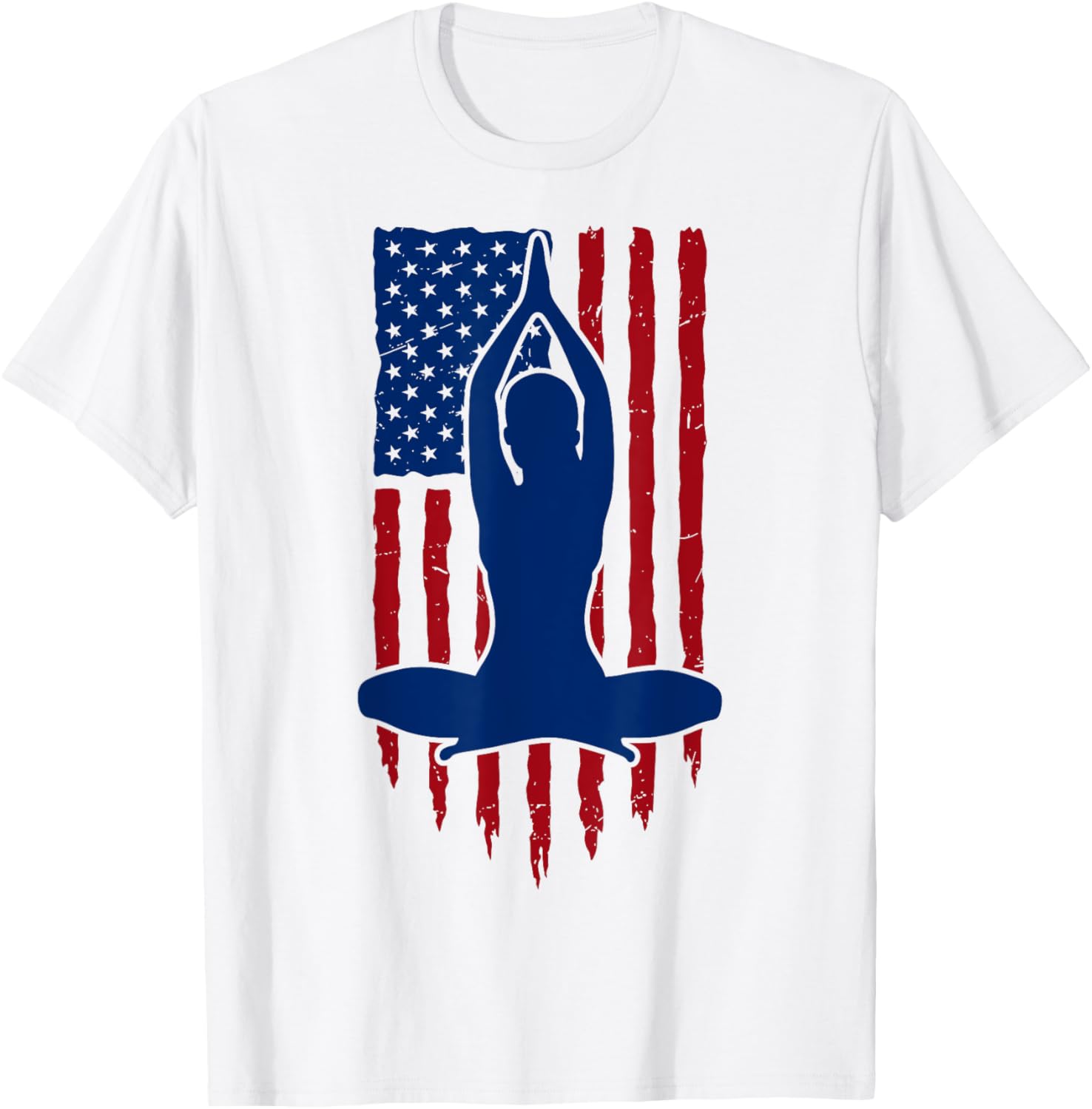 Patriotic Yoga American Flag T-Shirt for USA Yoga Lovers - 1