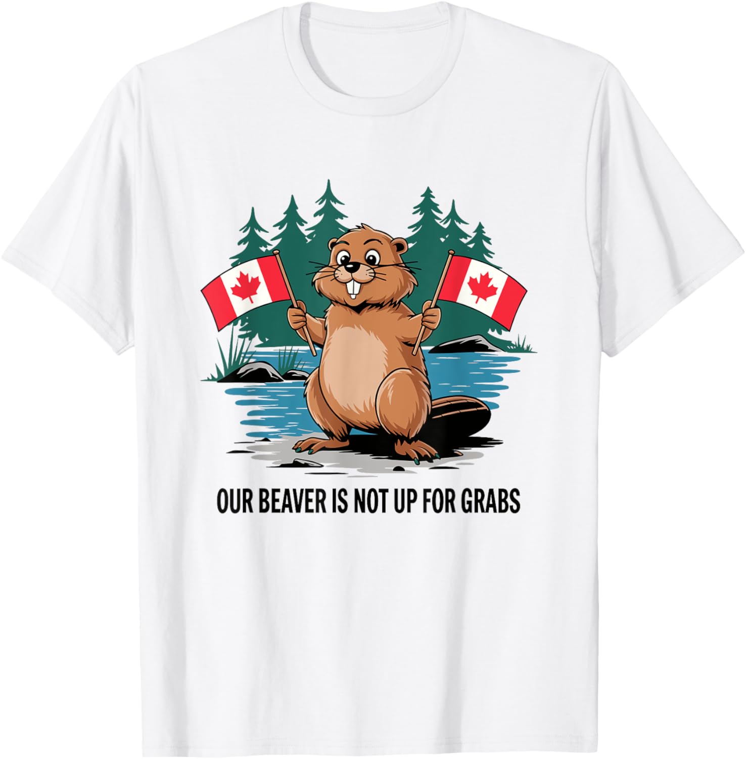 Funny Canadian Beaver T-Shirt with Flags for Canada Pride Enthusiasts - 4
