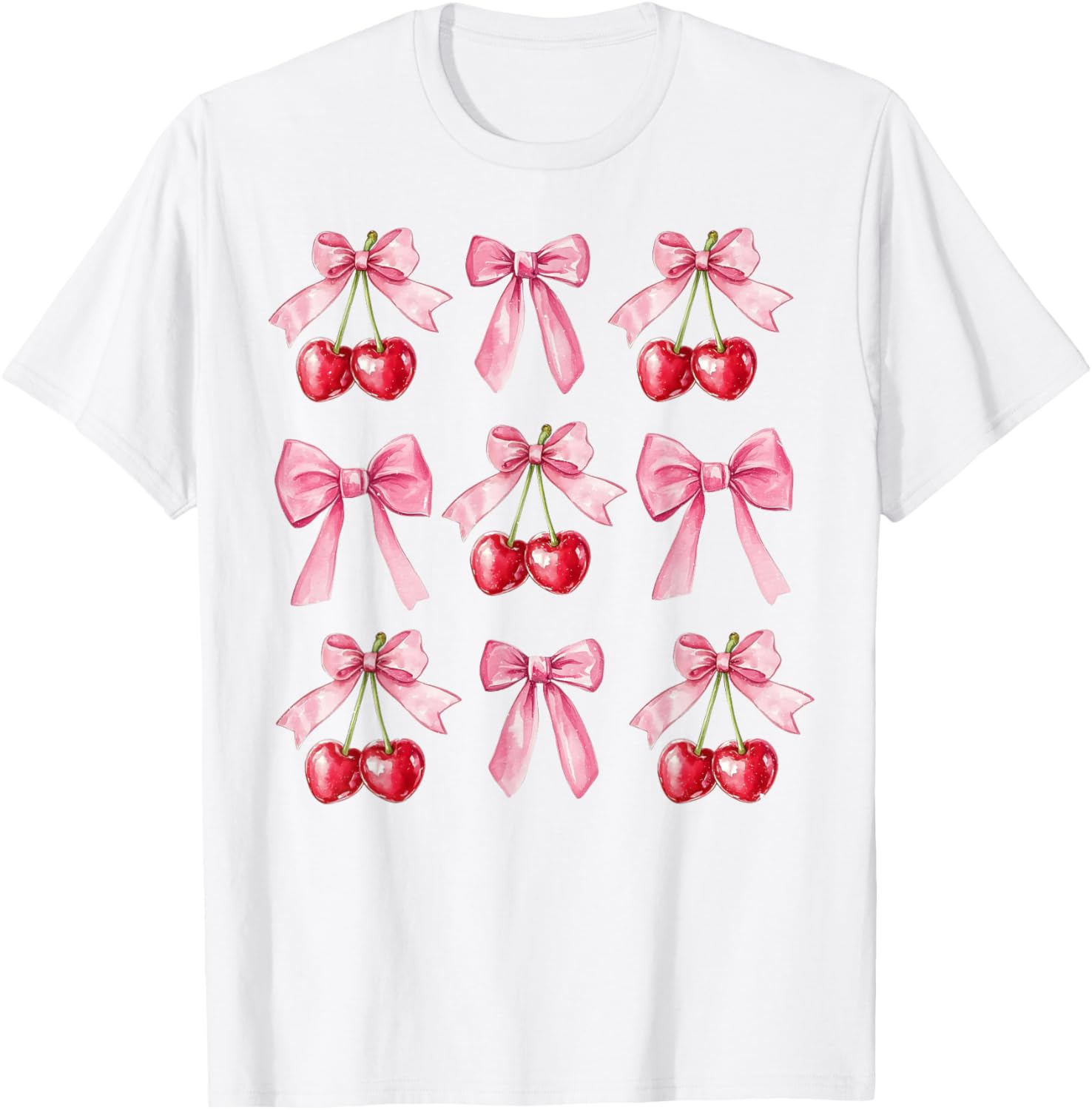 Cute Pink Coquette Bow Cherry Valentine's Day Sweater for Women and Girls - 20