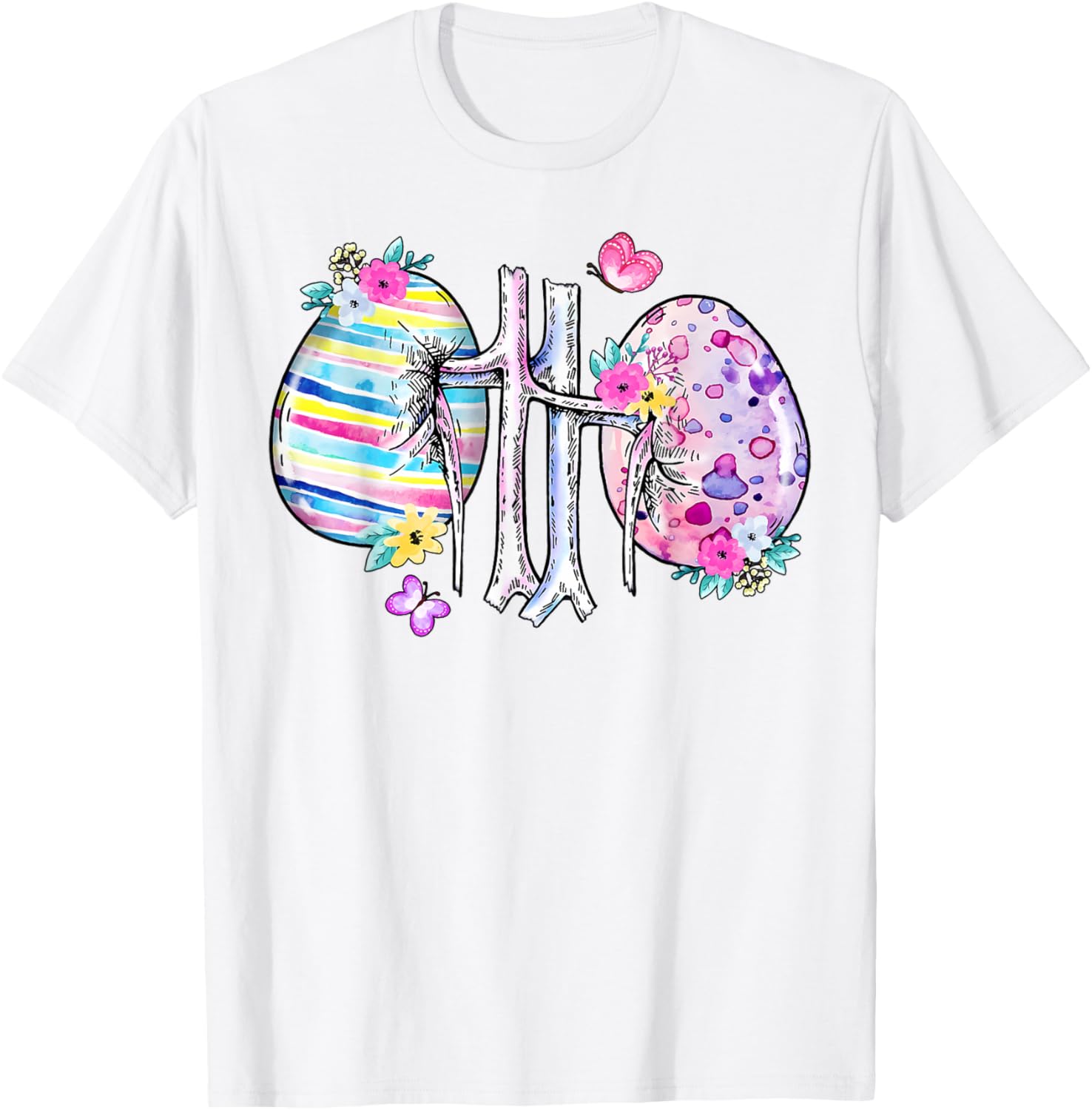 Floral Kidney Easter Egg T-Shirt for Dialysis Nurses and Technicians - 20