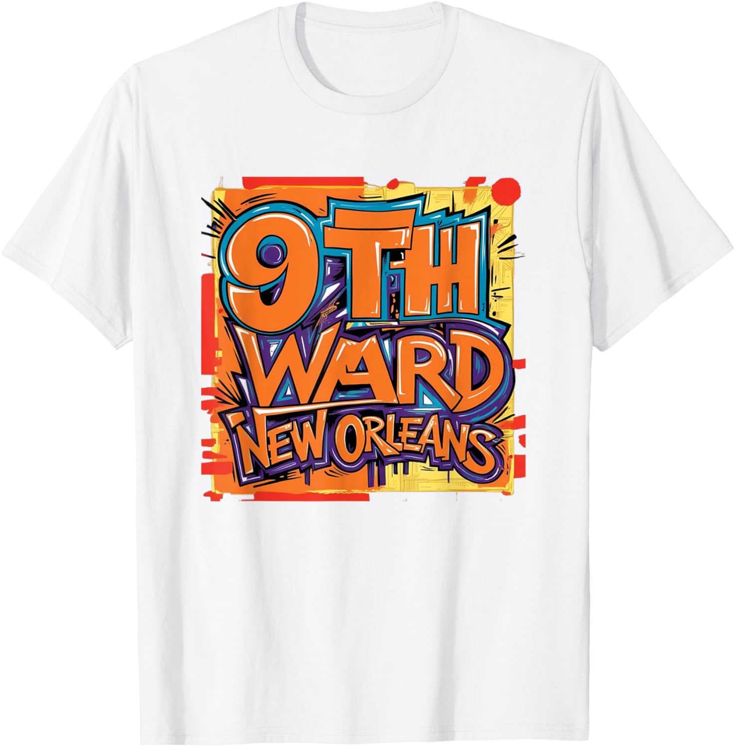 9th Ward Graffiti Art T-Shirt New Orleans Unique Style Clothing - 8
