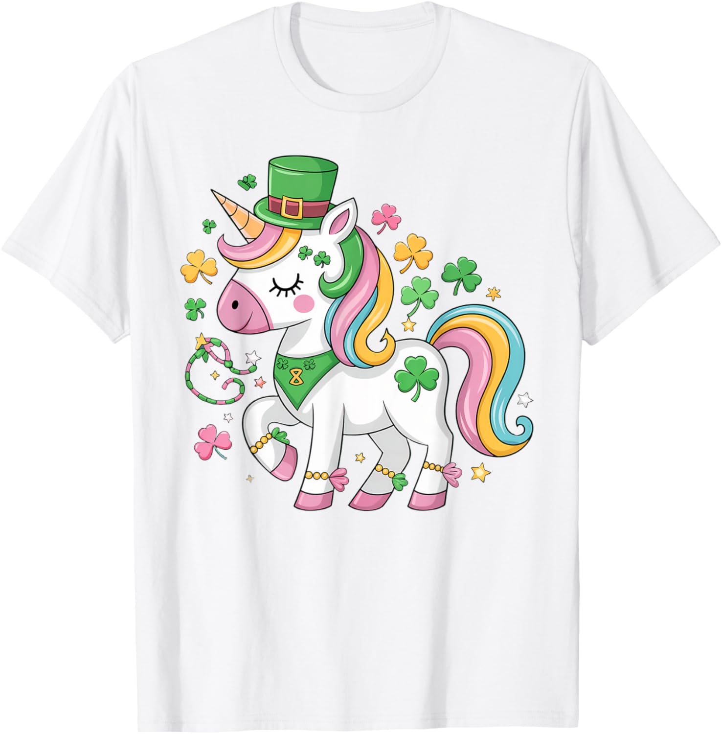 Cute Girls St Patricks Day Unicorn Shamrock Lepricorn T-Shirt for Kids - 24