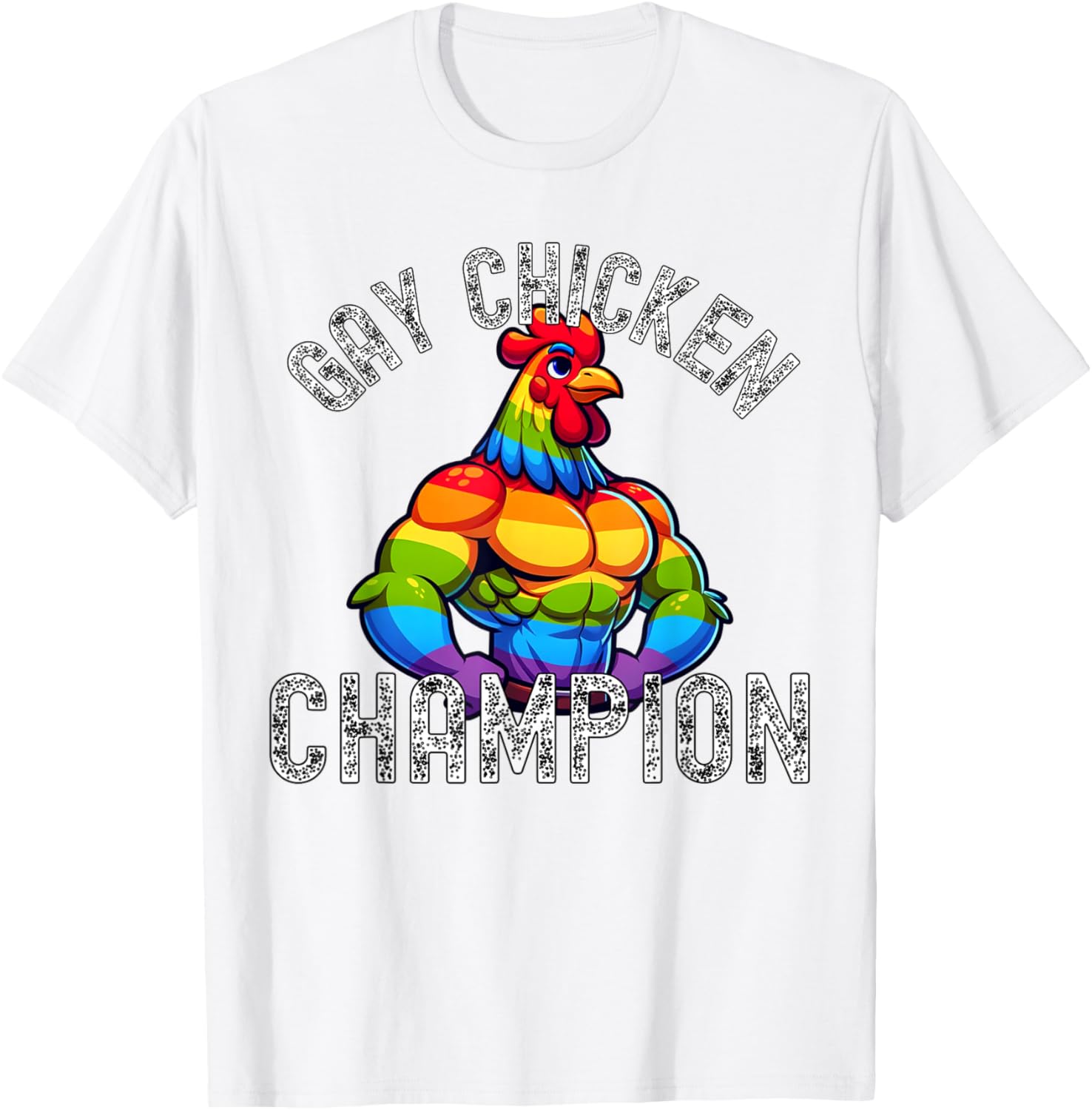 Gay Chicken Champion T-Shirt Fun Pride Apparel for LGBTQ+ Enthusiasts - 23