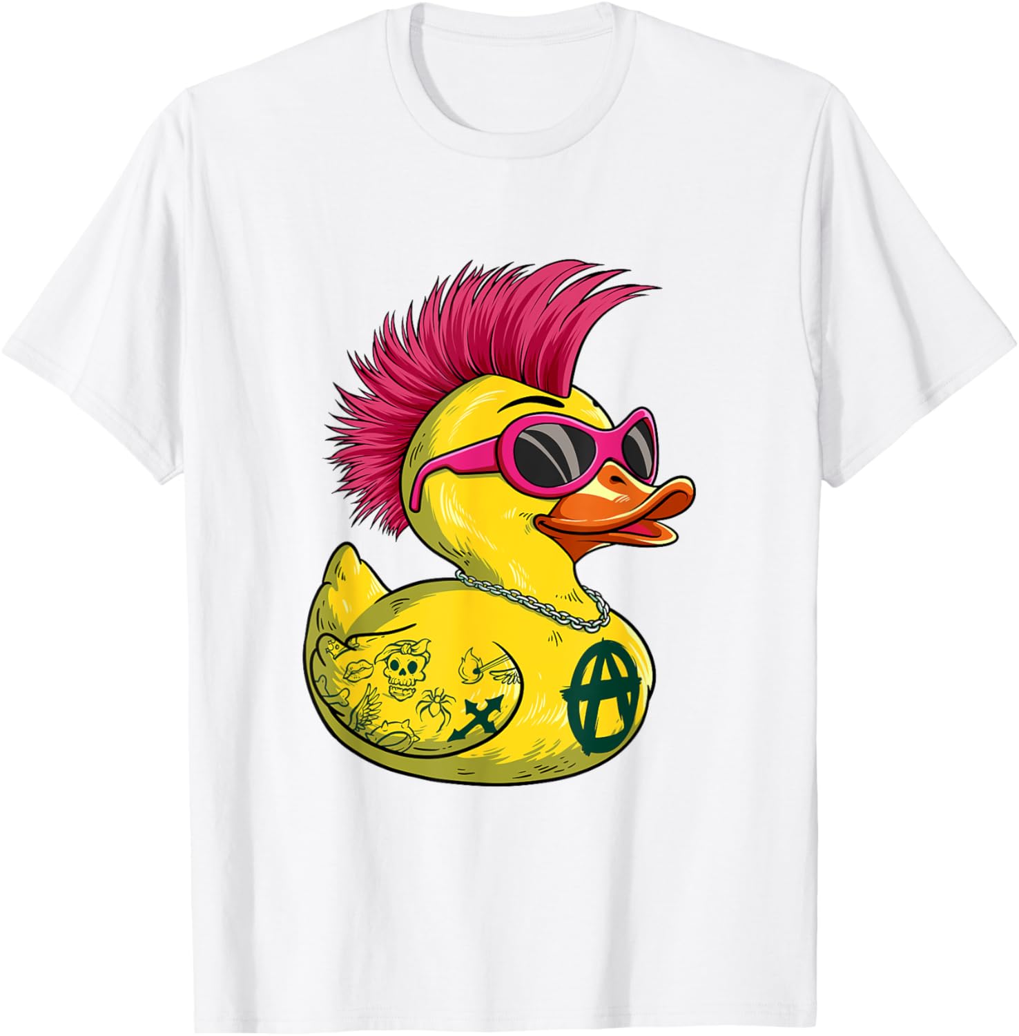Punk Duck Rocker T-Shirt for Bold Style Lovers - Unique Fashion Statement - 5
