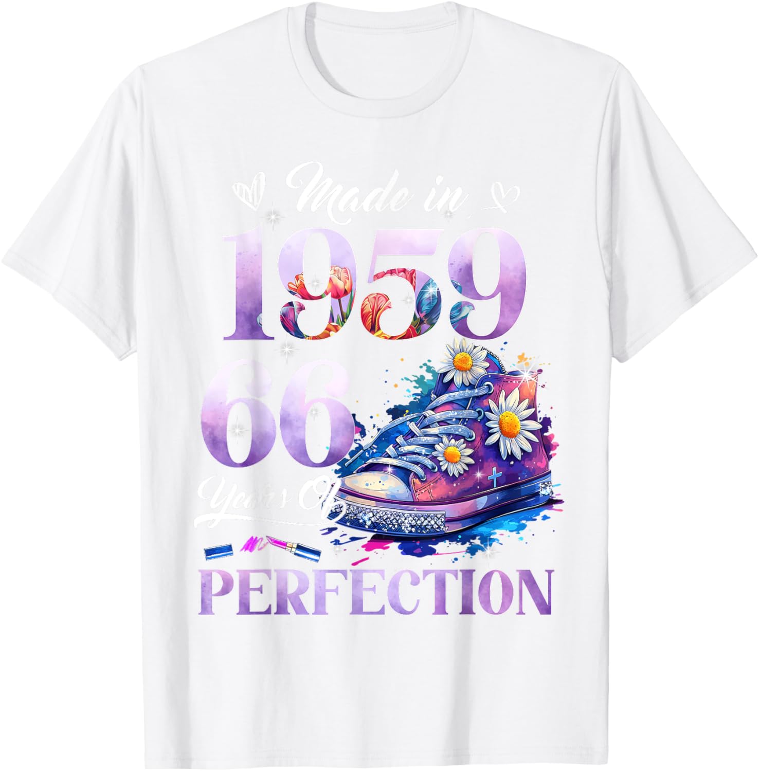 Floral 66th Birthday T-Shirt for Women Made in 1959 Unique Gift - 17