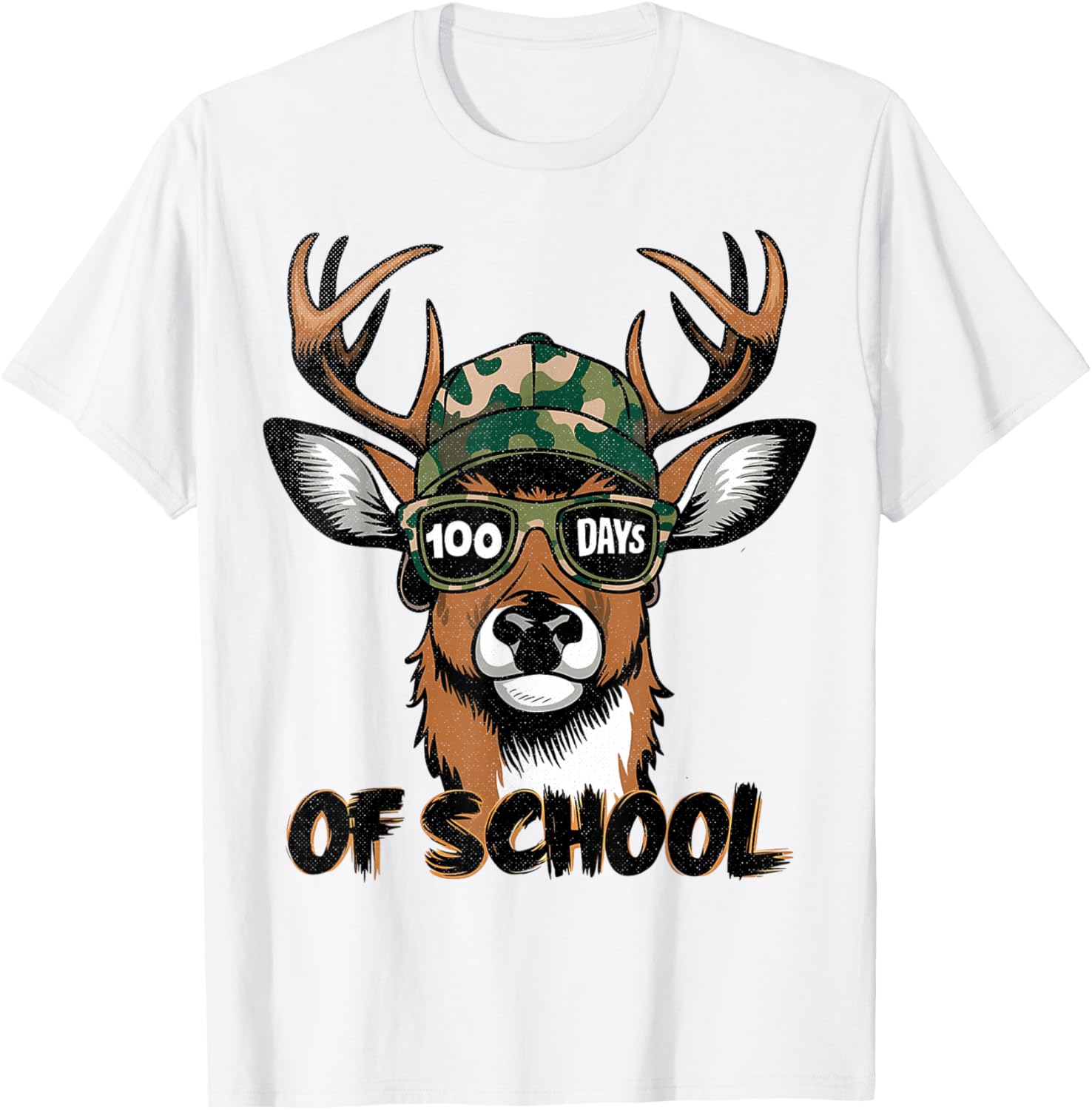100 Days of School Deer Hunting T-Shirt for Kids Fun and Stylish - 10