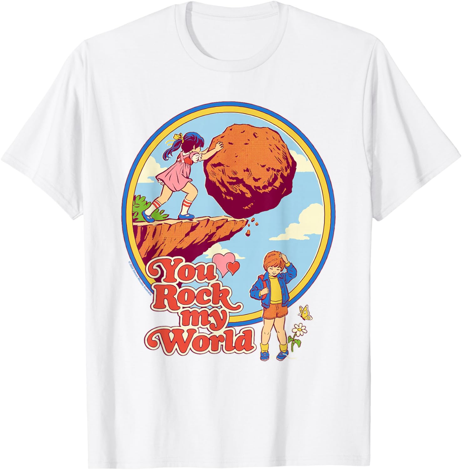 Rock My World Valentine's Sarcastic Vintage Funny T-Shirt for Adults - 3