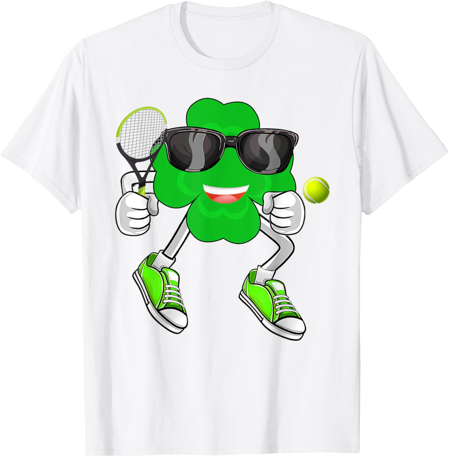 Shamrock Tennis Leprechaun Hat St. Patrick's Day T-Shirt for Boys - 1