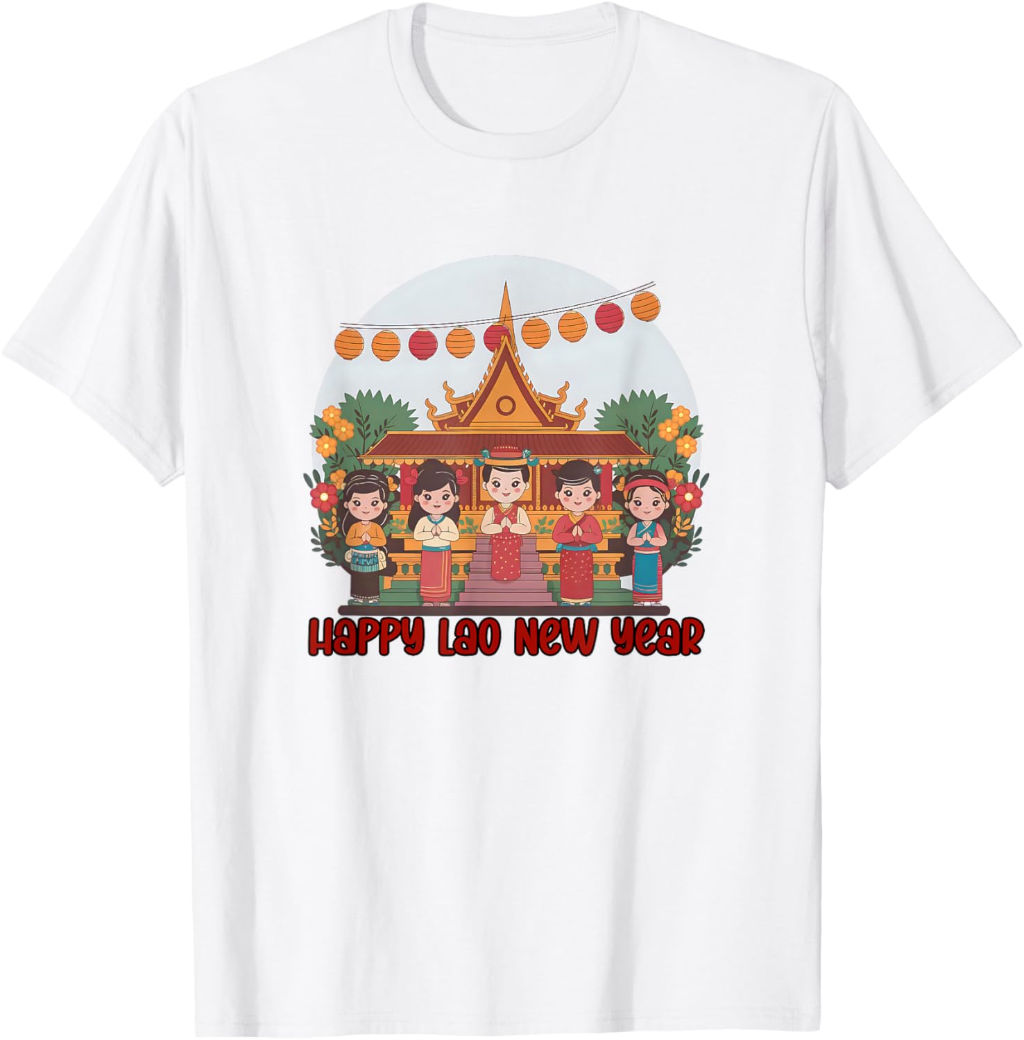 Happy Lao New Year T-Shirt for Pi Mai Celebrations - Laotian Style Apparel - 2