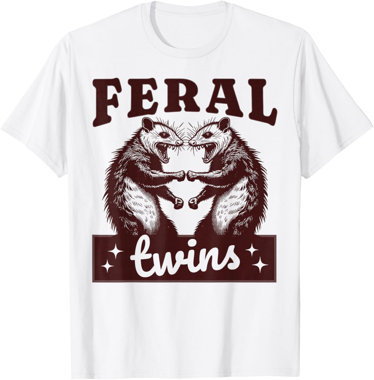 Cute Possum Feral Besties Matching Twins T-Shirts for Kids and Toddlers - 9