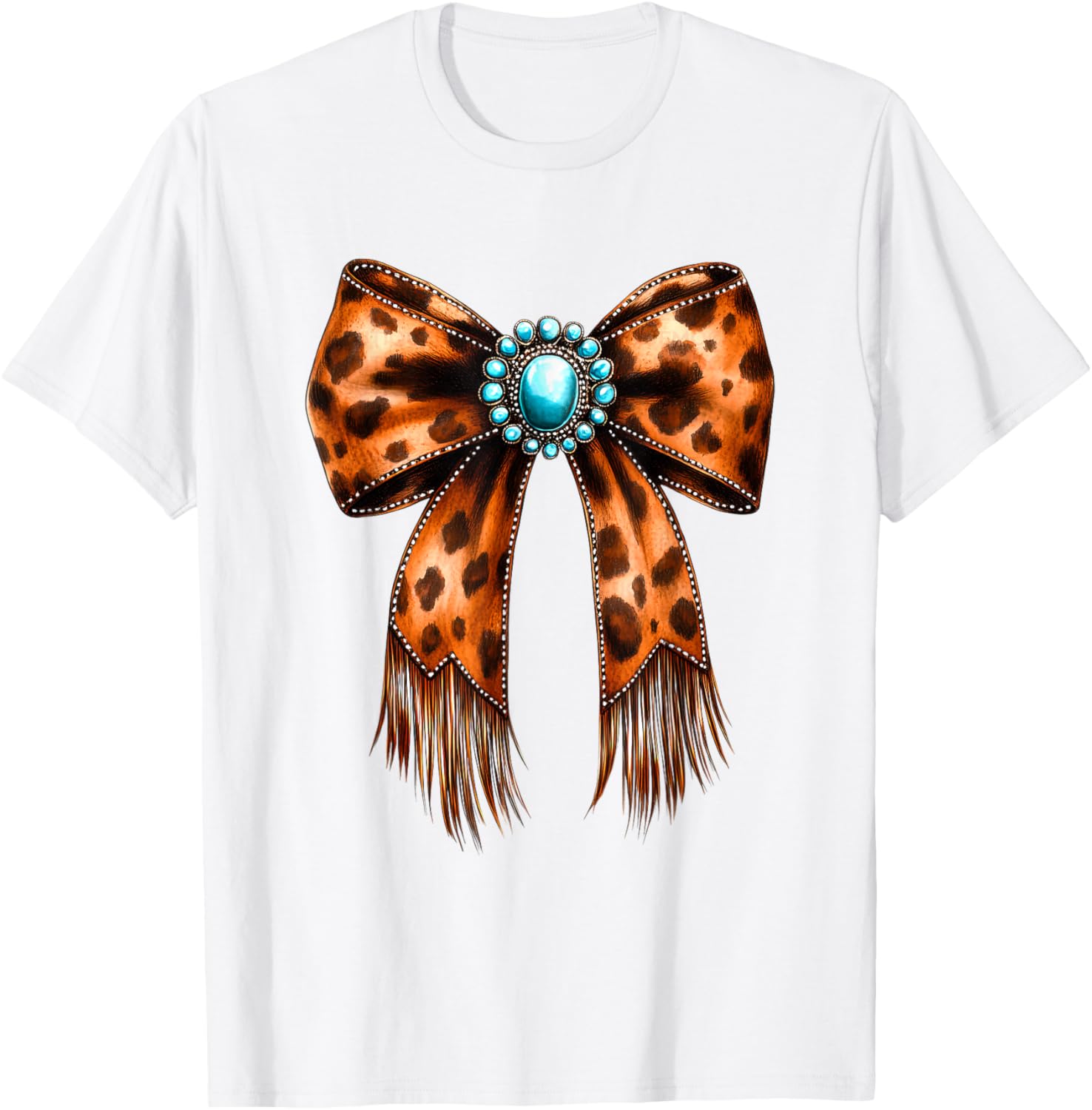 Coquette Cowgirl Leather Bow Western T-Shirt for Girls and Women - 11