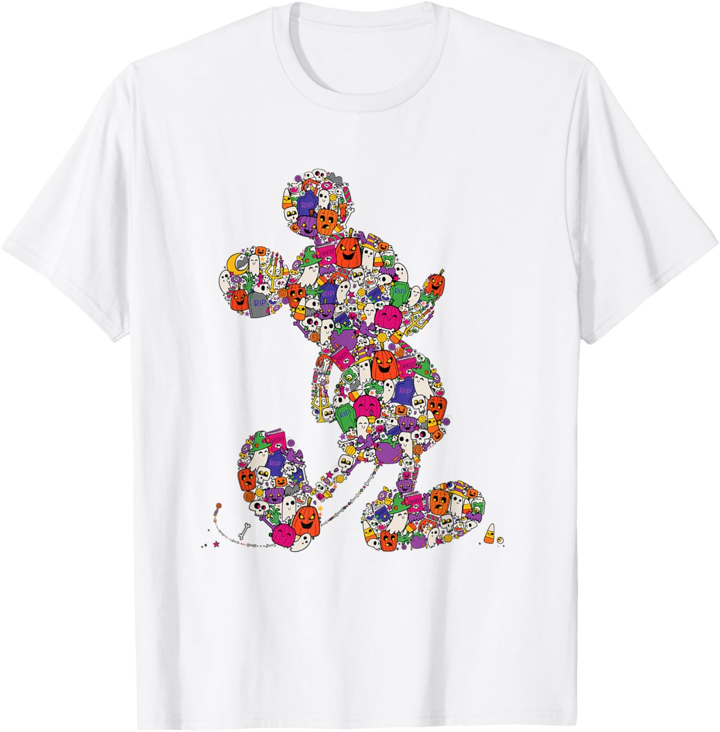 Cute Mickey Mouse Halloween T-Shirt Spooky Silhouette for Kids and Adults - 16