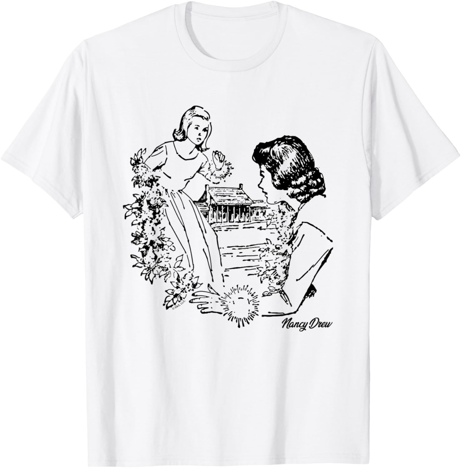 Nancy Drew Garden Illustration T-Shirt - Chic and Stylish Women's Apparel - 4