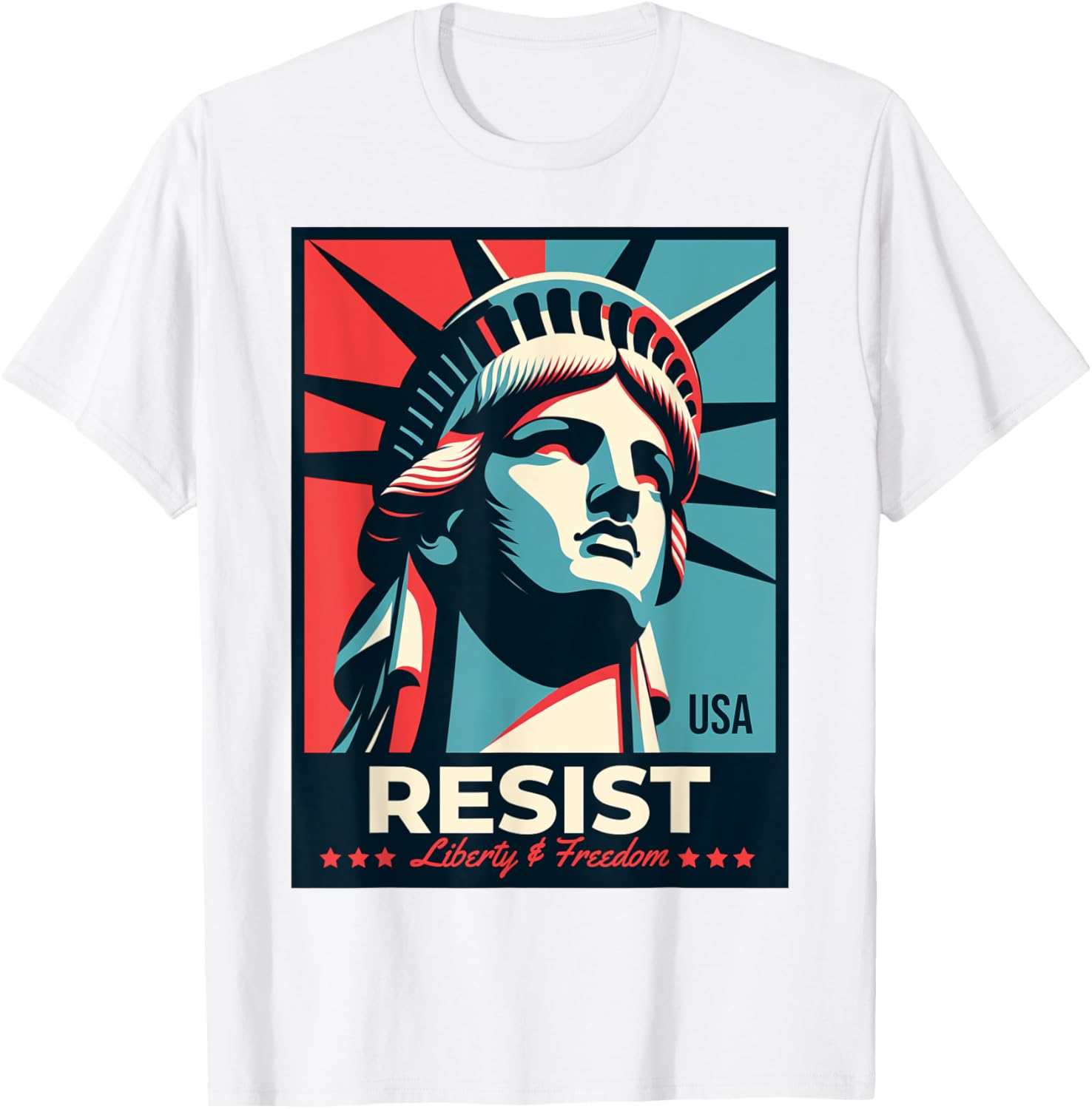 Resist T-Shirt with Statue of Liberty Design - Stylish Activist Apparel - 18