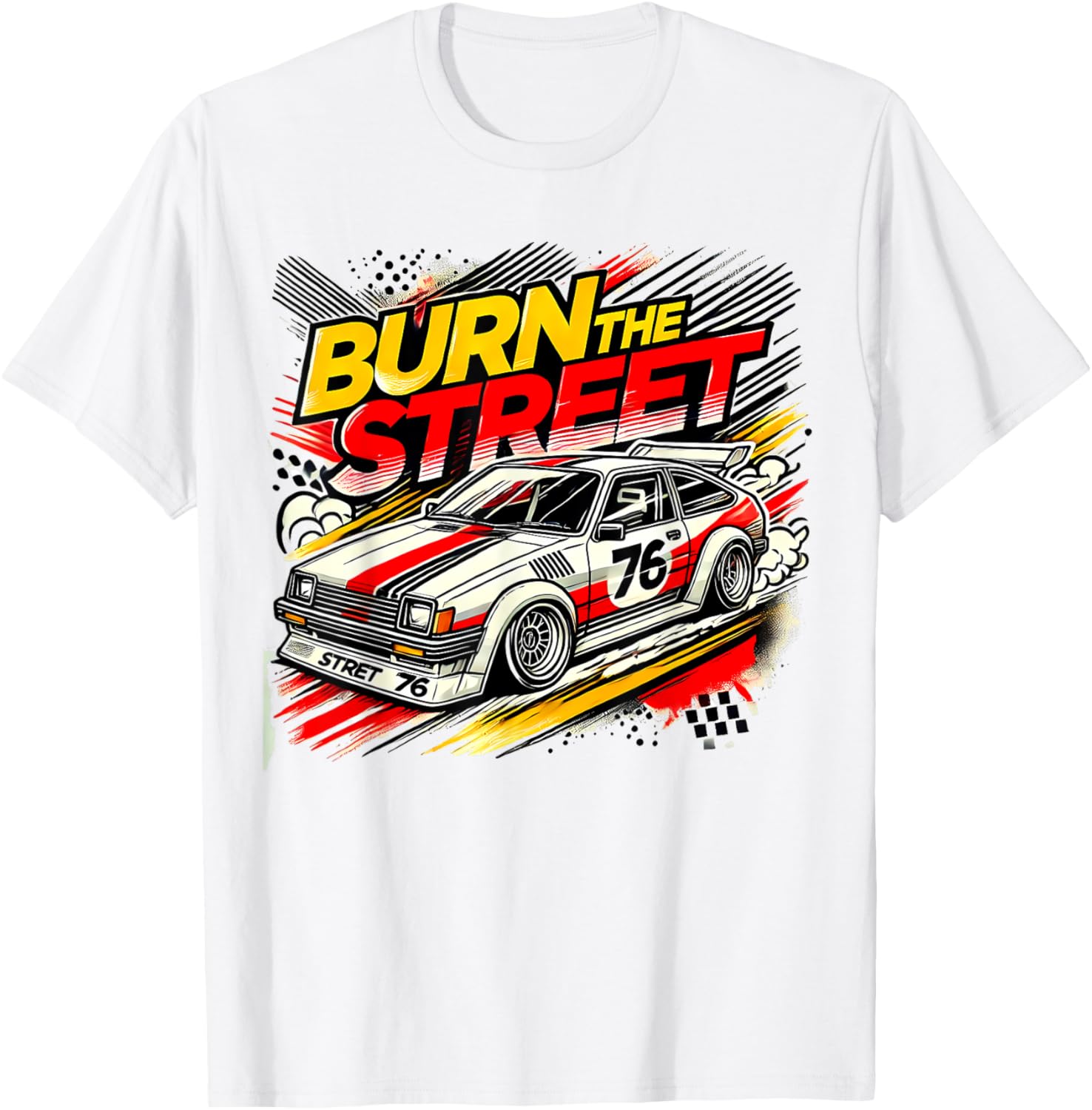Cool Anime Sports Car Street Race T-Shirt for Car Enthusiasts - 1