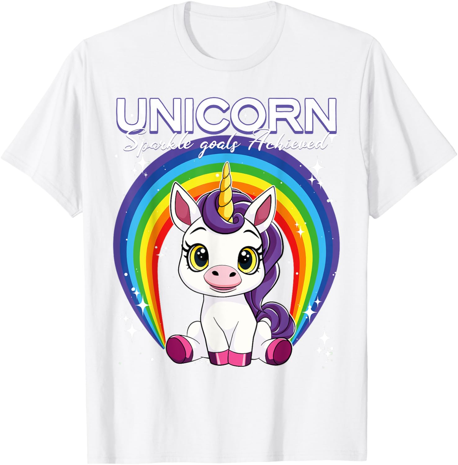 Unicorn Sparkle Goals Achieved T-Shirt for Dreamers and Believers - 14