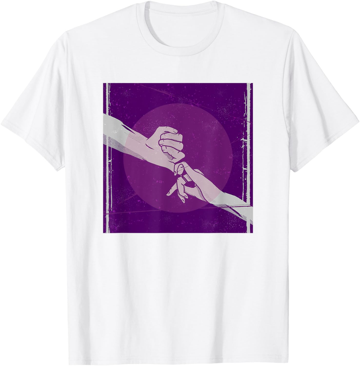 Romantic Couple Holding Hands Retro Poster T-Shirt for Lovebirds - 4