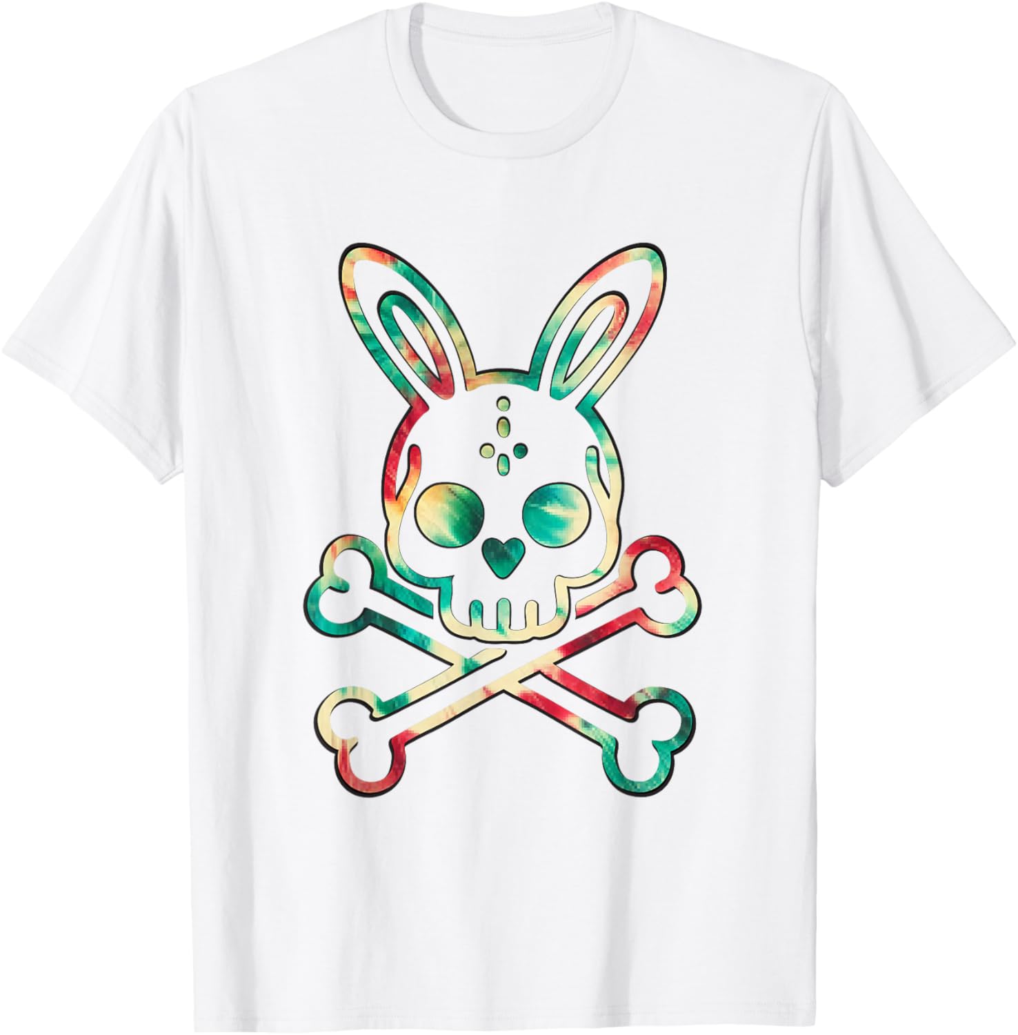 Tie Dye Bunny Skull Rabbit Skeleton Men’s T-Shirt for Unique Style - 8