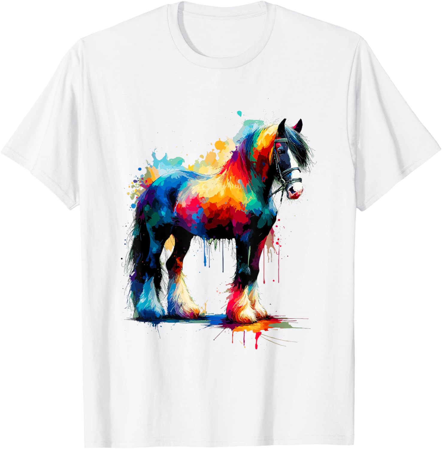 Splash Art Gypsy Vanner Horse T-Shirt for Equestrian Lovers - 20
