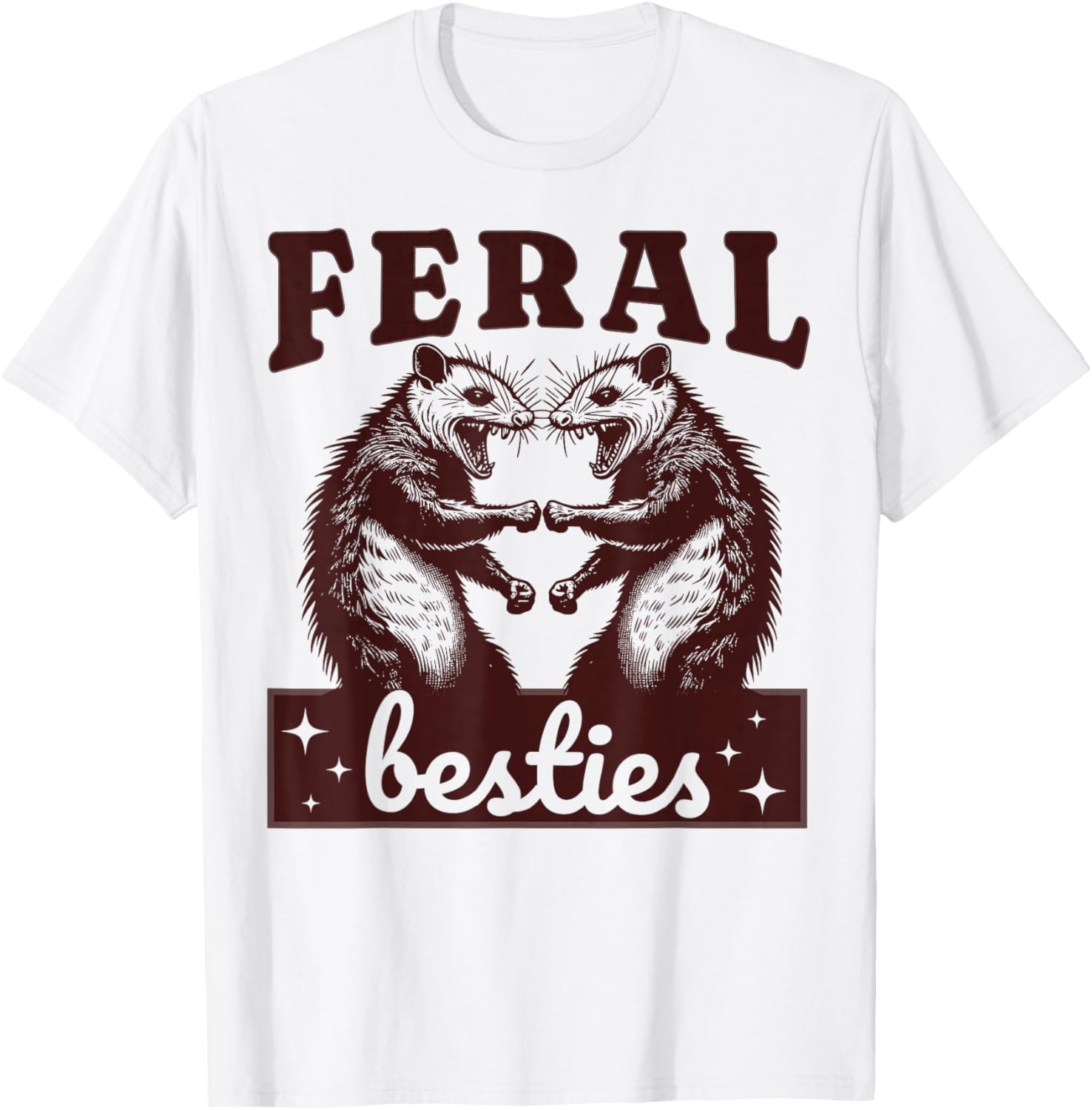 Possum Feral Besties Funny Matching BFF T-Shirt for Twinning Fun - 2