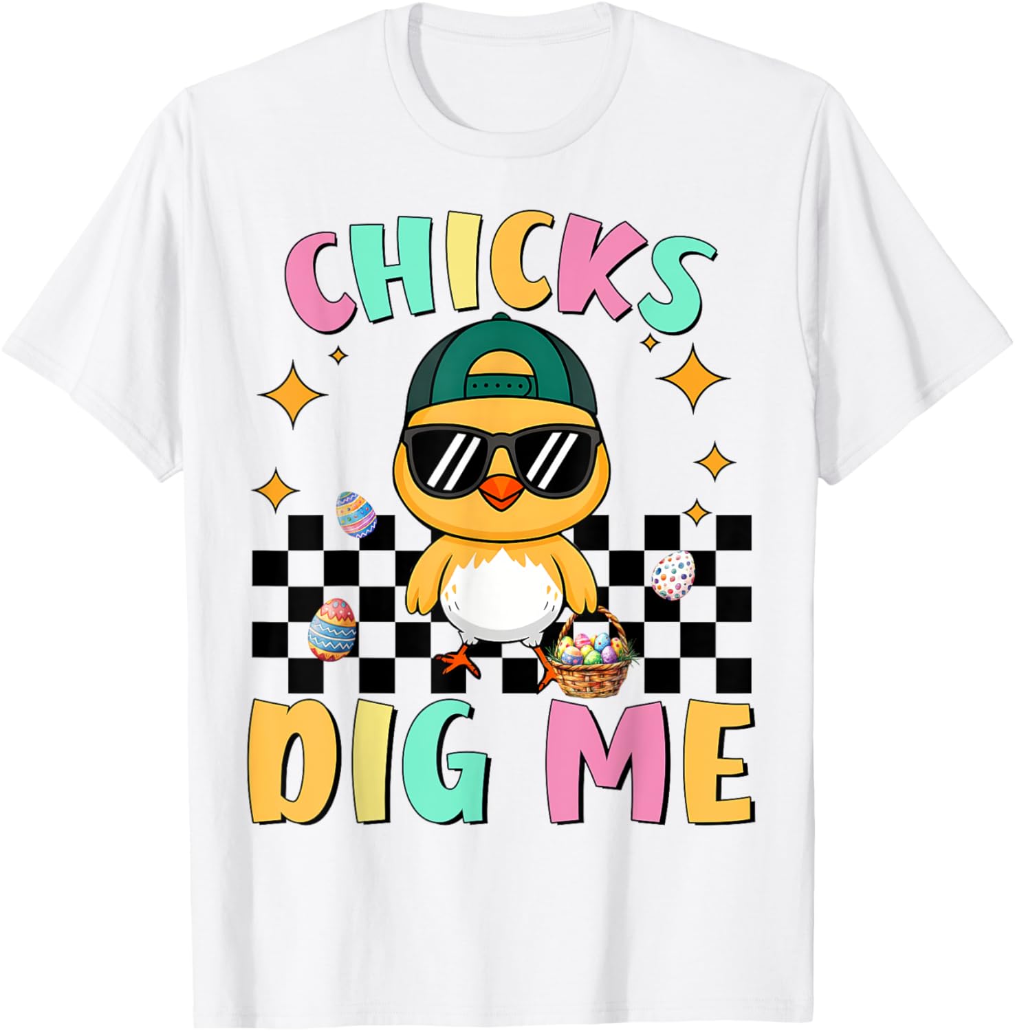 Funny Easter T-Shirt for Toddlers Chicks Dig Me Perfect for Boys - 7