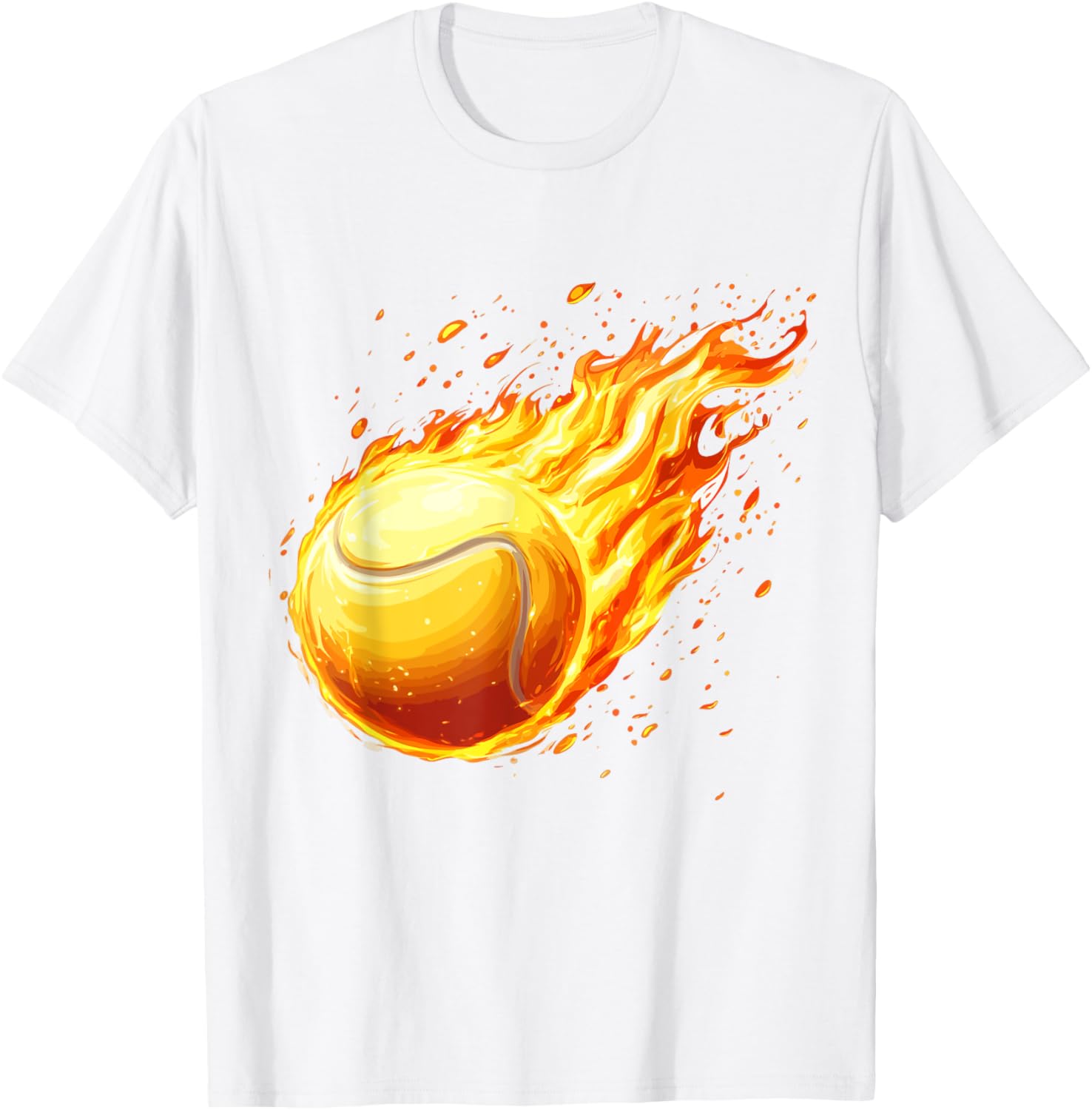 Burning Tennis Ball Fire Tee for Passionate Tennis Players - 10