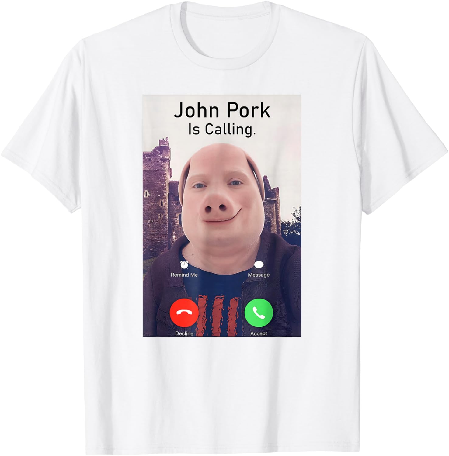 John Pork Is Calling Funny Sarcastic Answer Phone Humor T-Shirt - 11