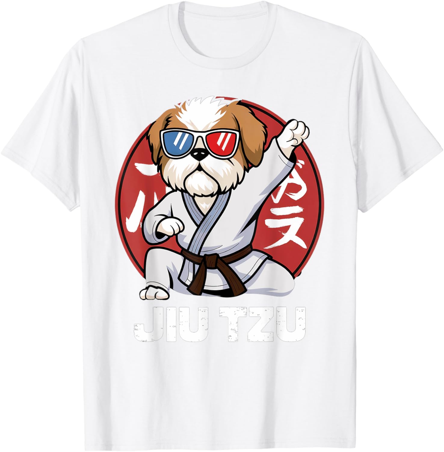 Cute Shih Tzu Jitsu T-Shirt - Funny Kawaii Anime Jiu Jitsu Love Tee - 7