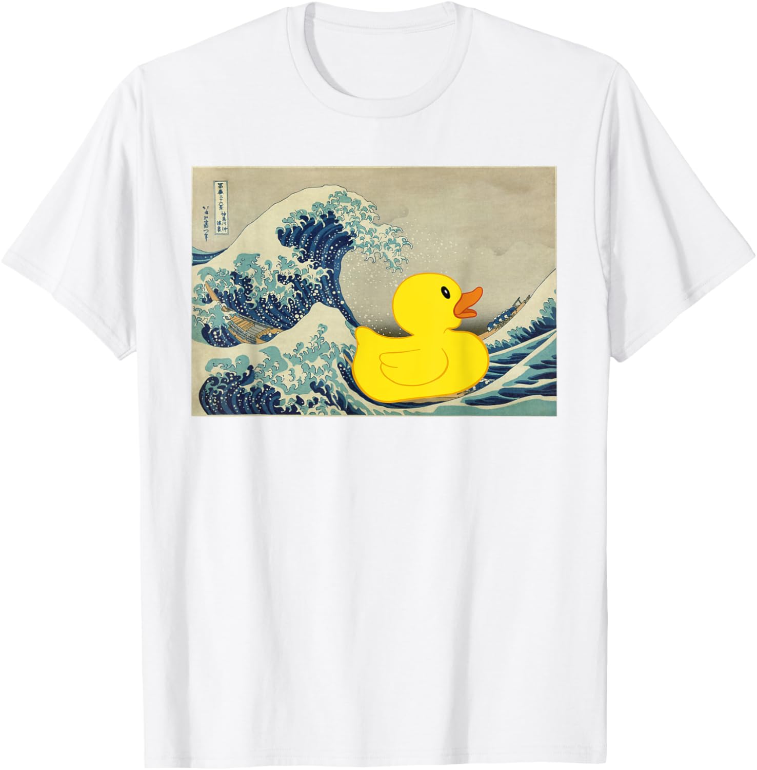 Rubber Duck on Great Wave T-Shirt – Fun and Unique Beachwear Style - 26