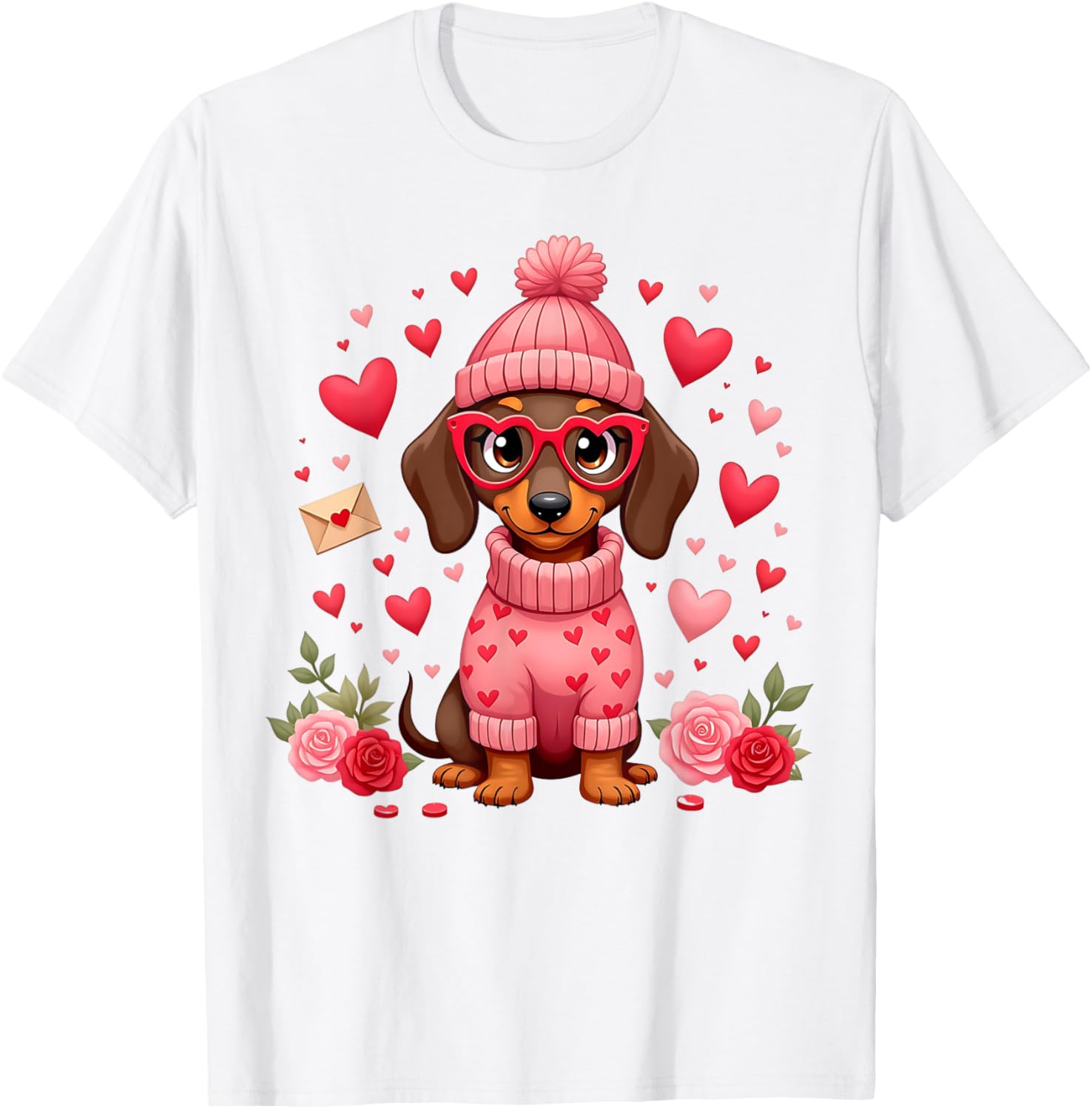 Valentine's Day Dachshund Mom T-Shirt Cute Weiner Dog Love Gift - 5