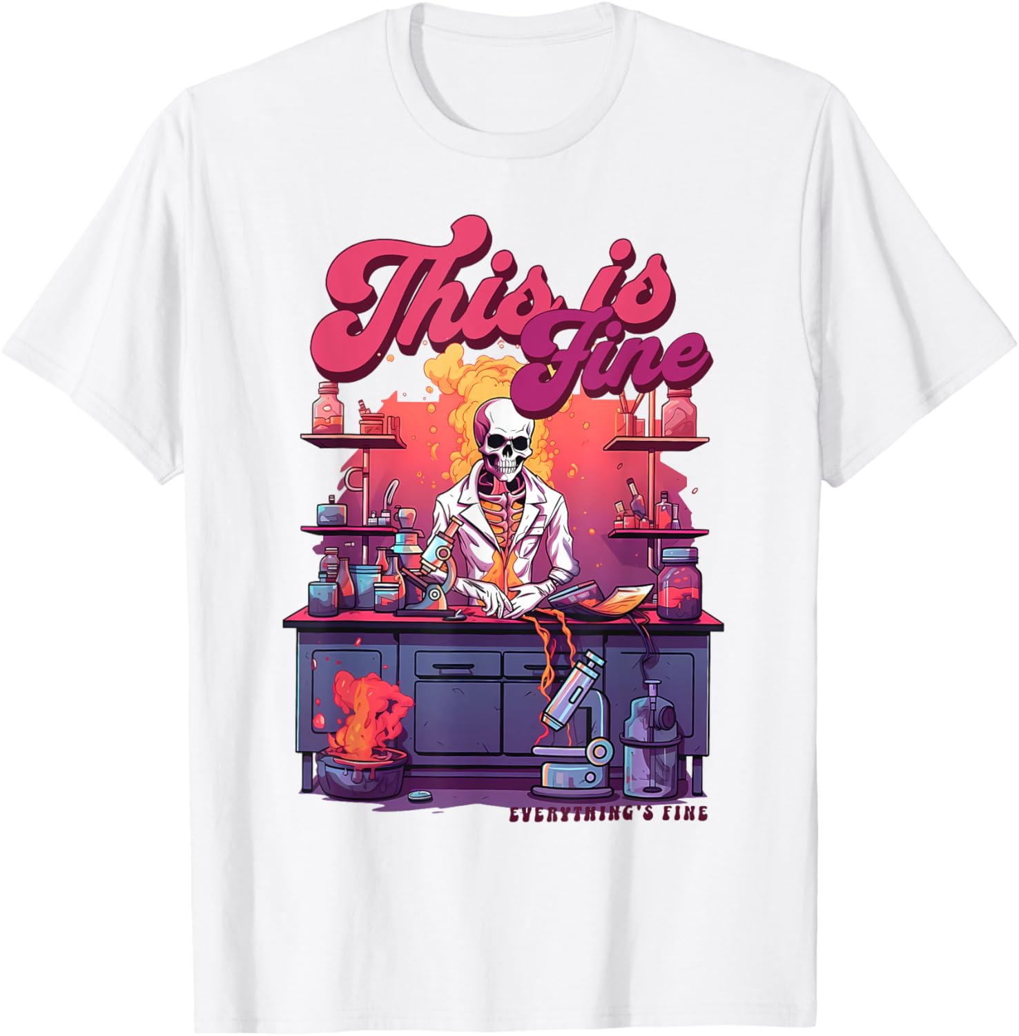 Funny Skeleton Microbiology Laboratory T-Shirt for Lab Techs - 15