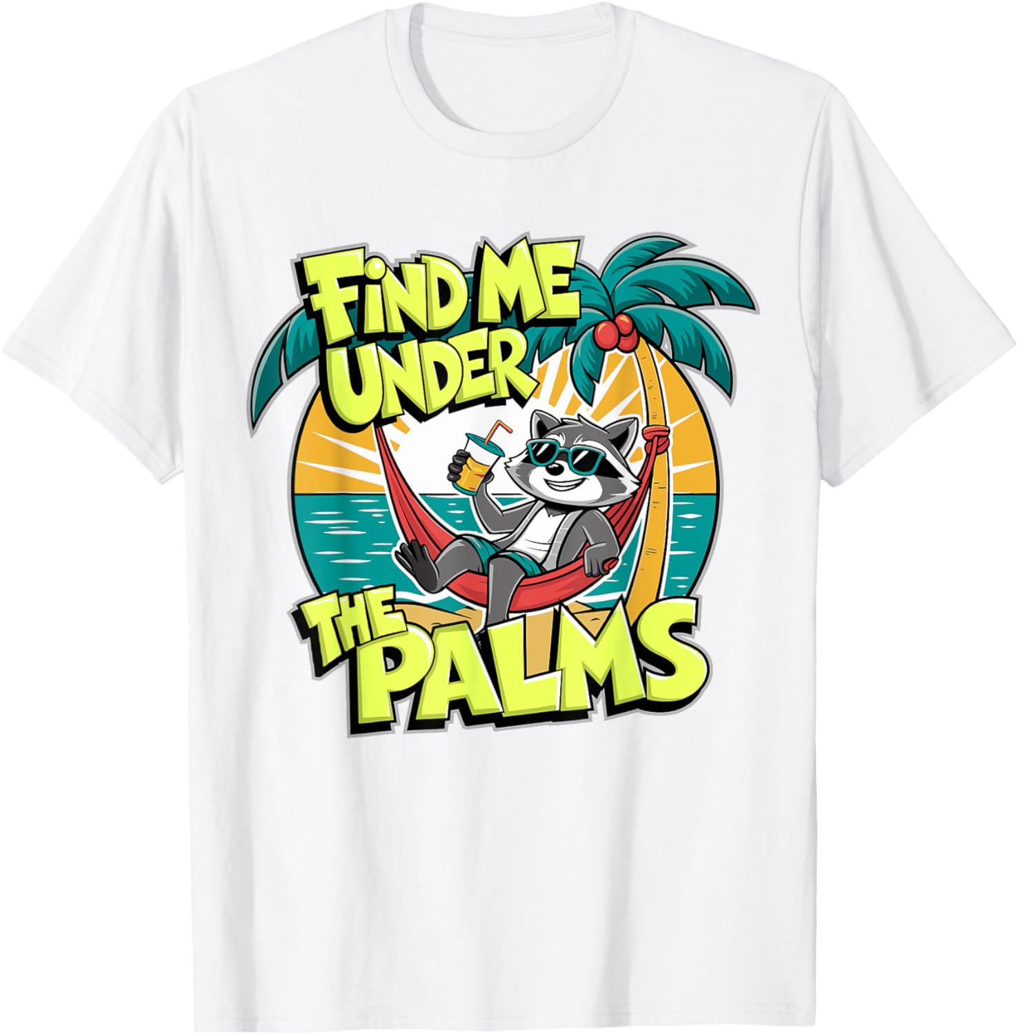 Funny Beach Vacation T-Shirt Find Me Under The Palms for Cruisers - 3