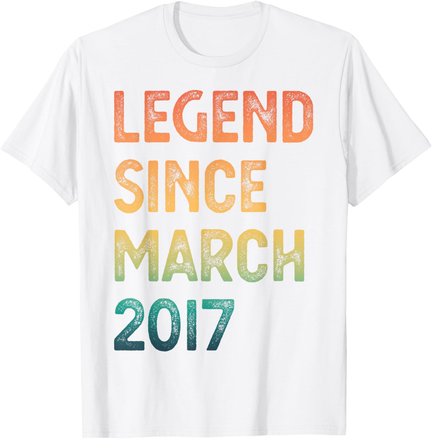 8th Birthday Legend T-Shirt for Boys and Girls Since March 2017 - 2