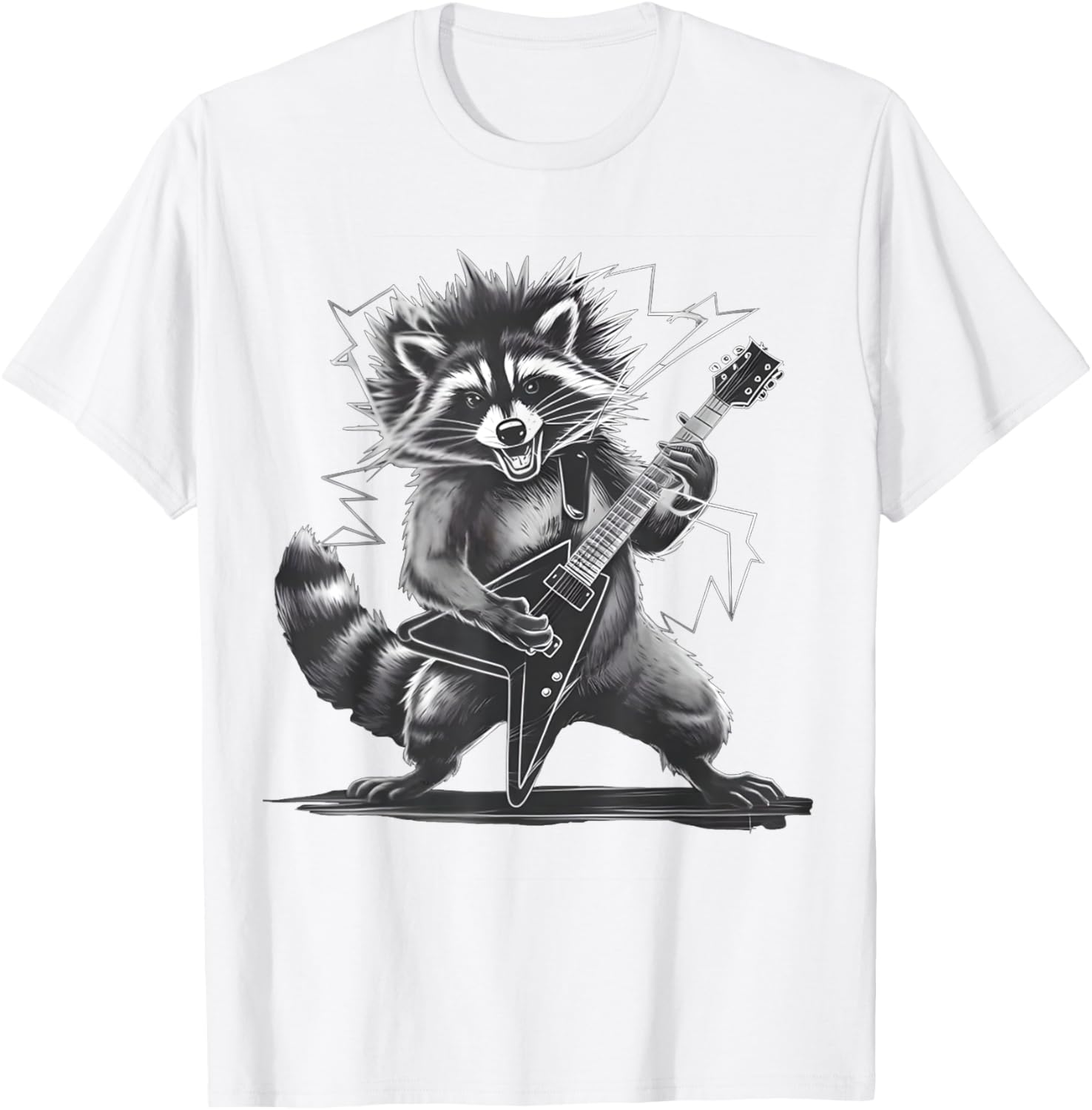 Funny Raccoon Rock and Roll T-Shirt for Men, Women, and Kids - 19