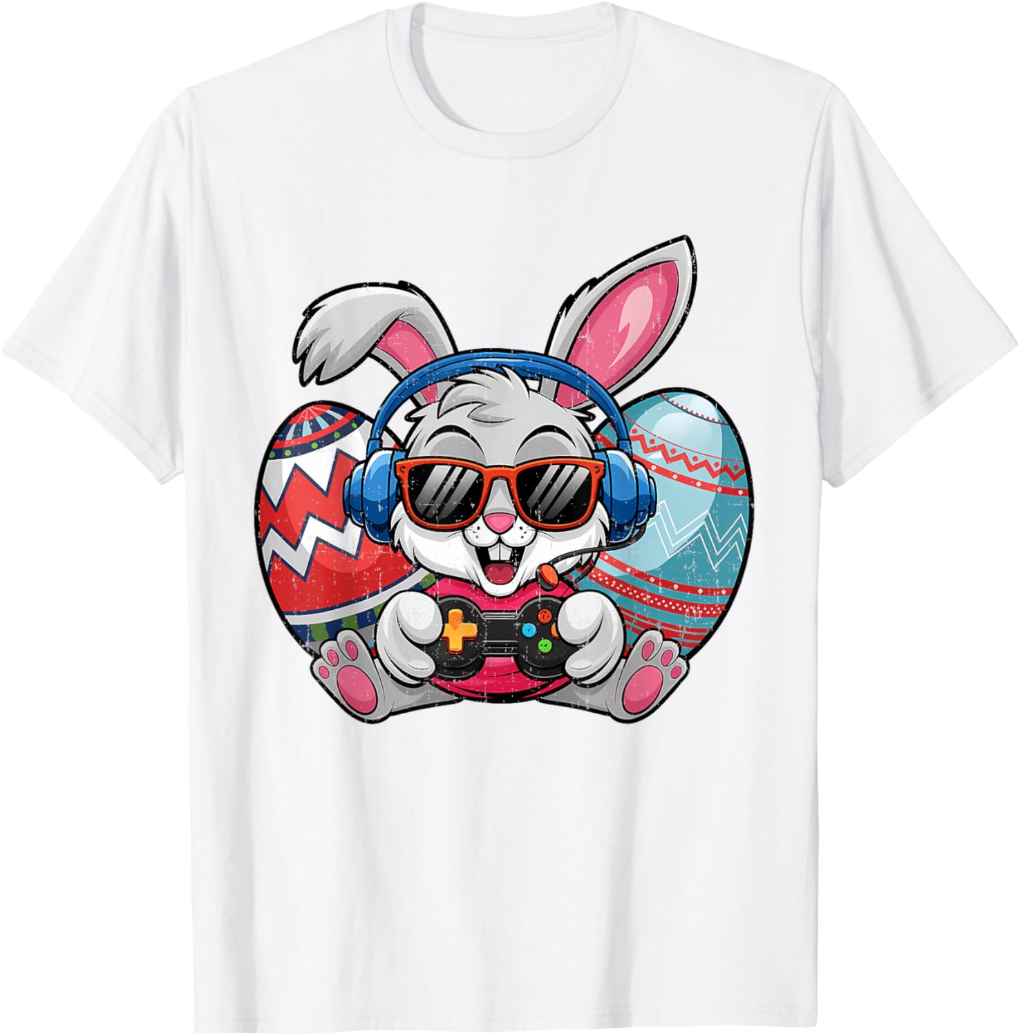 Cute Easter Bunny Playing Video Game Kids T-Shirt for Boys - 6