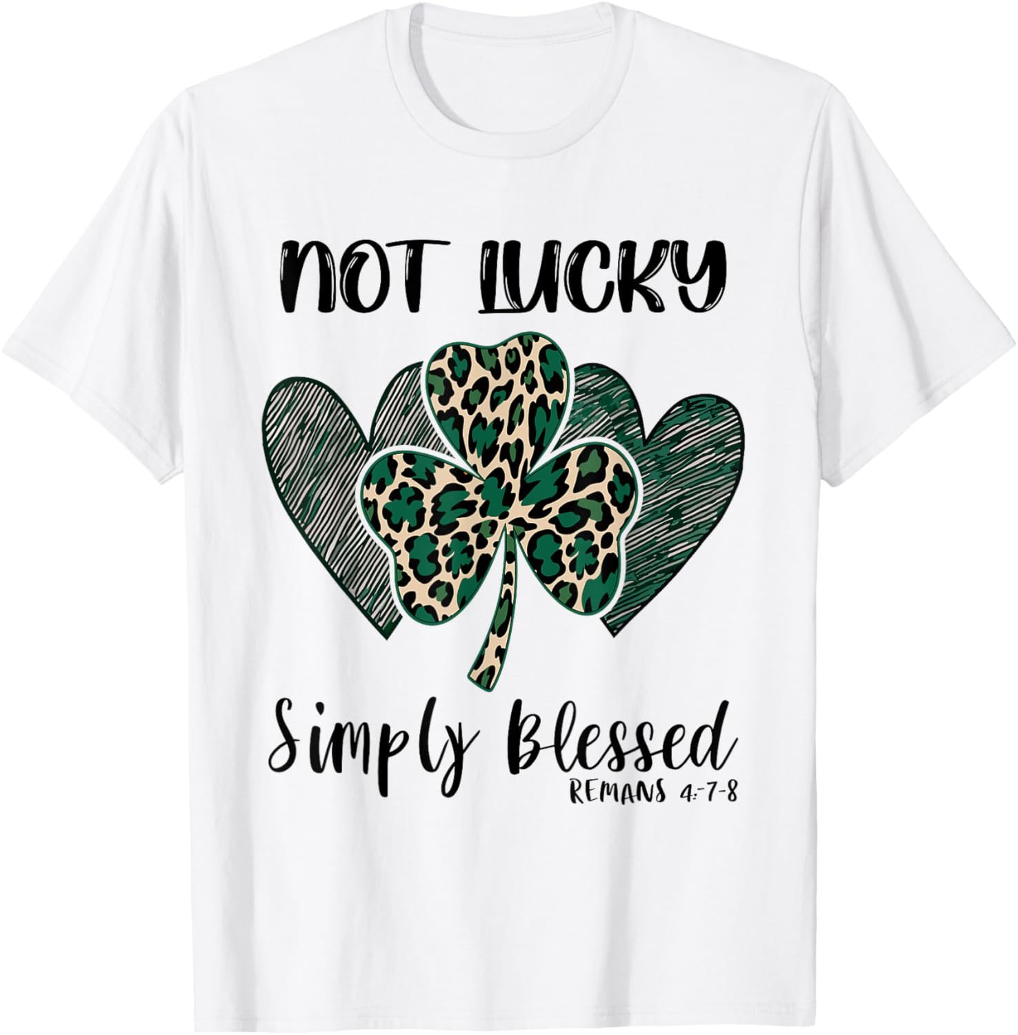 Simply Blessed Shamrock St Patricks Day T-Shirt for Fun Celebrations - 1