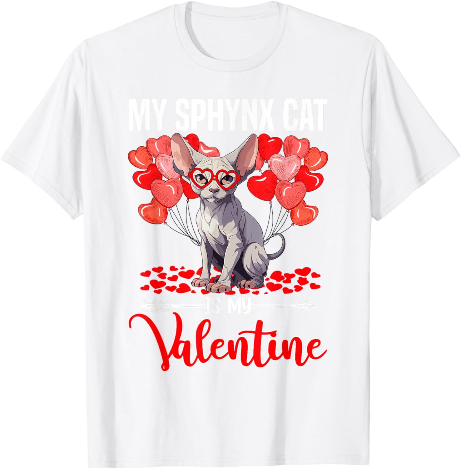Cute Sphynx Cat Valentine T-Shirt for Boys and Girls - Perfect Gift! - 12