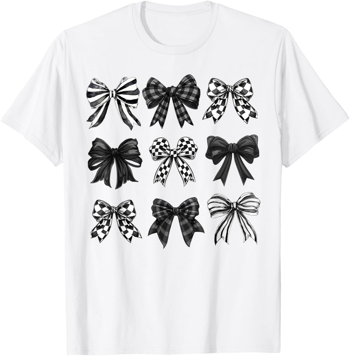 Trendy Coquette Bow and Ribbon Graphic T-Shirt for Girls and Women - 1