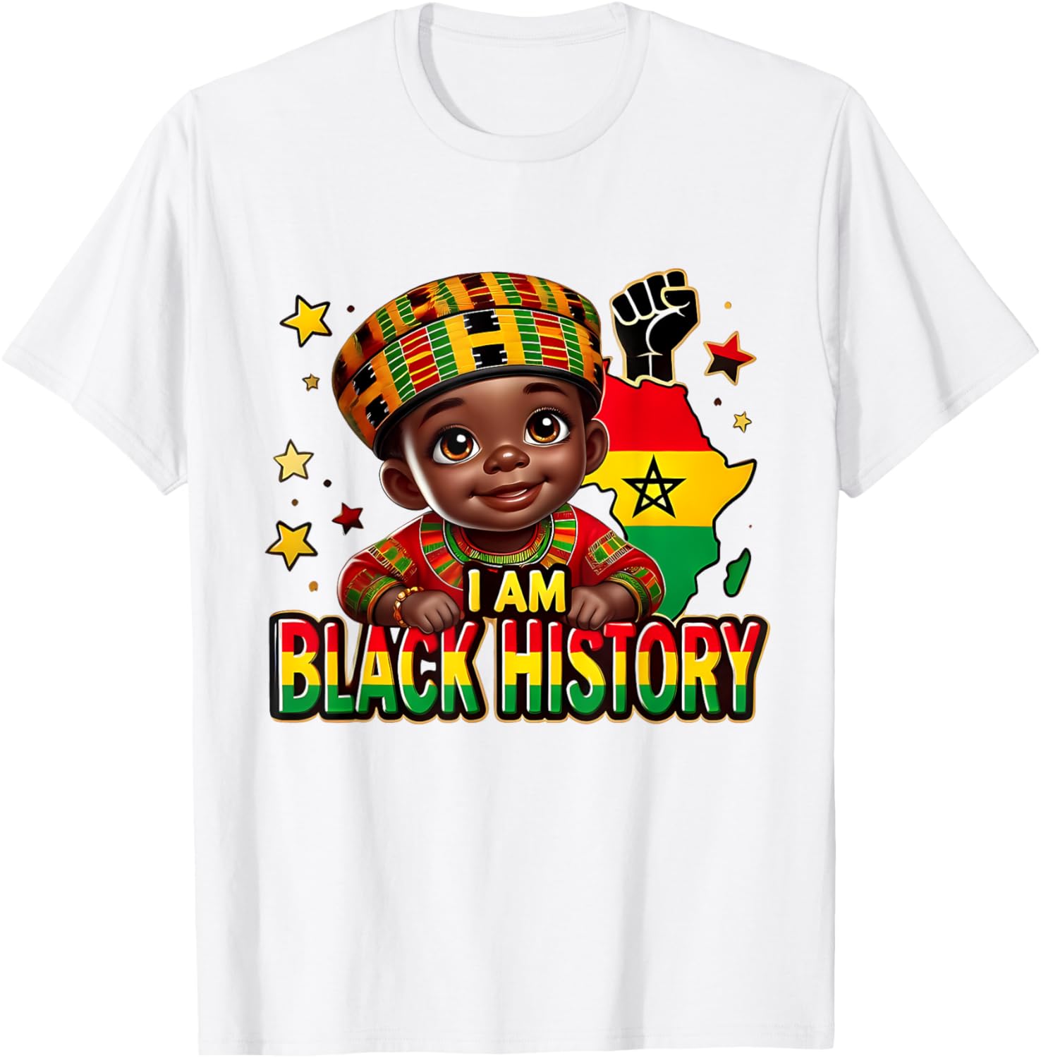 Cute Afro Peekaboo Boy T-Shirt Perfect for Black History Month Celebration - 8