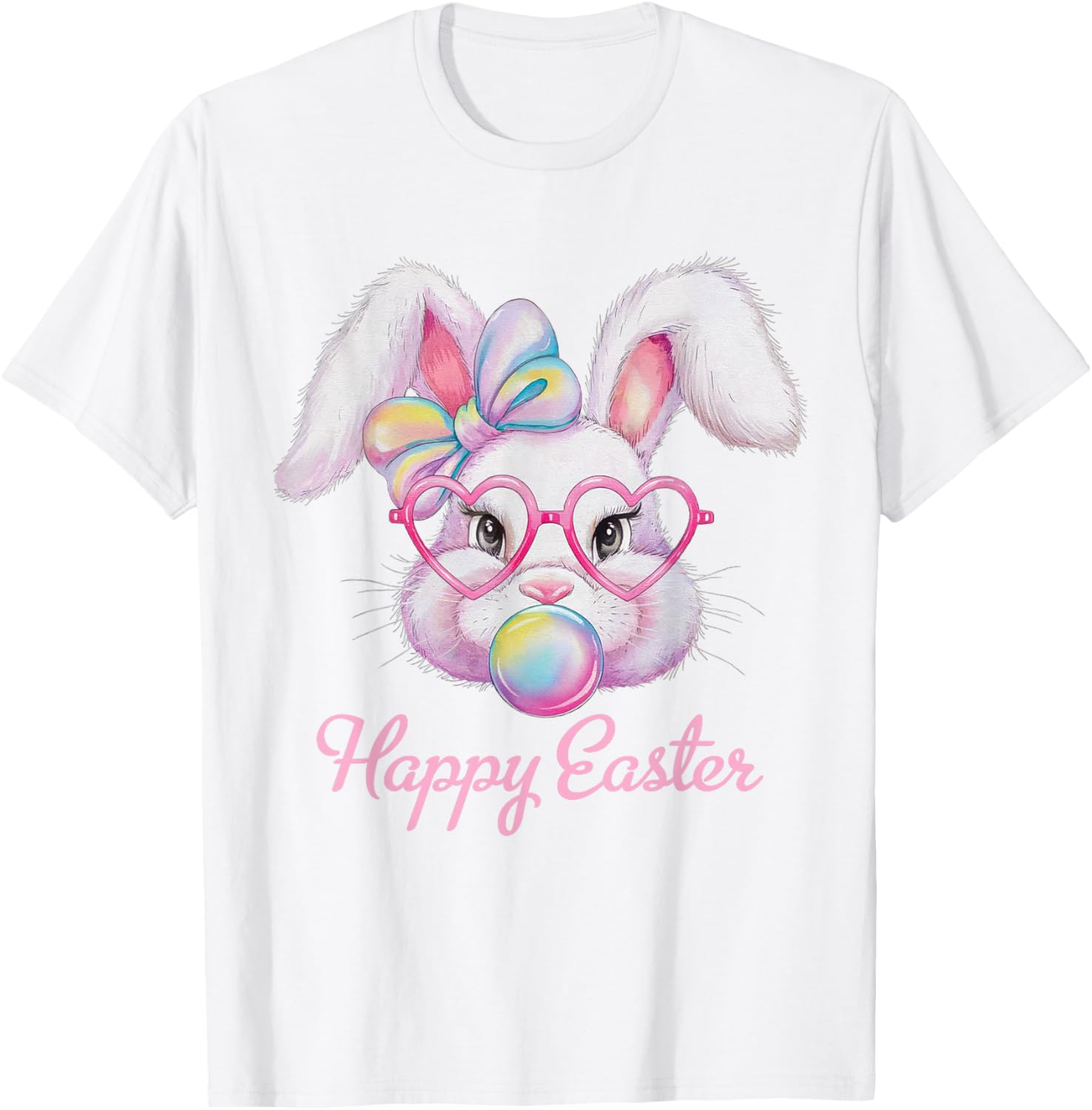 Happy Easter Cute Bunny Rabbit Face Tie Dye T-Shirt for Girls - 2