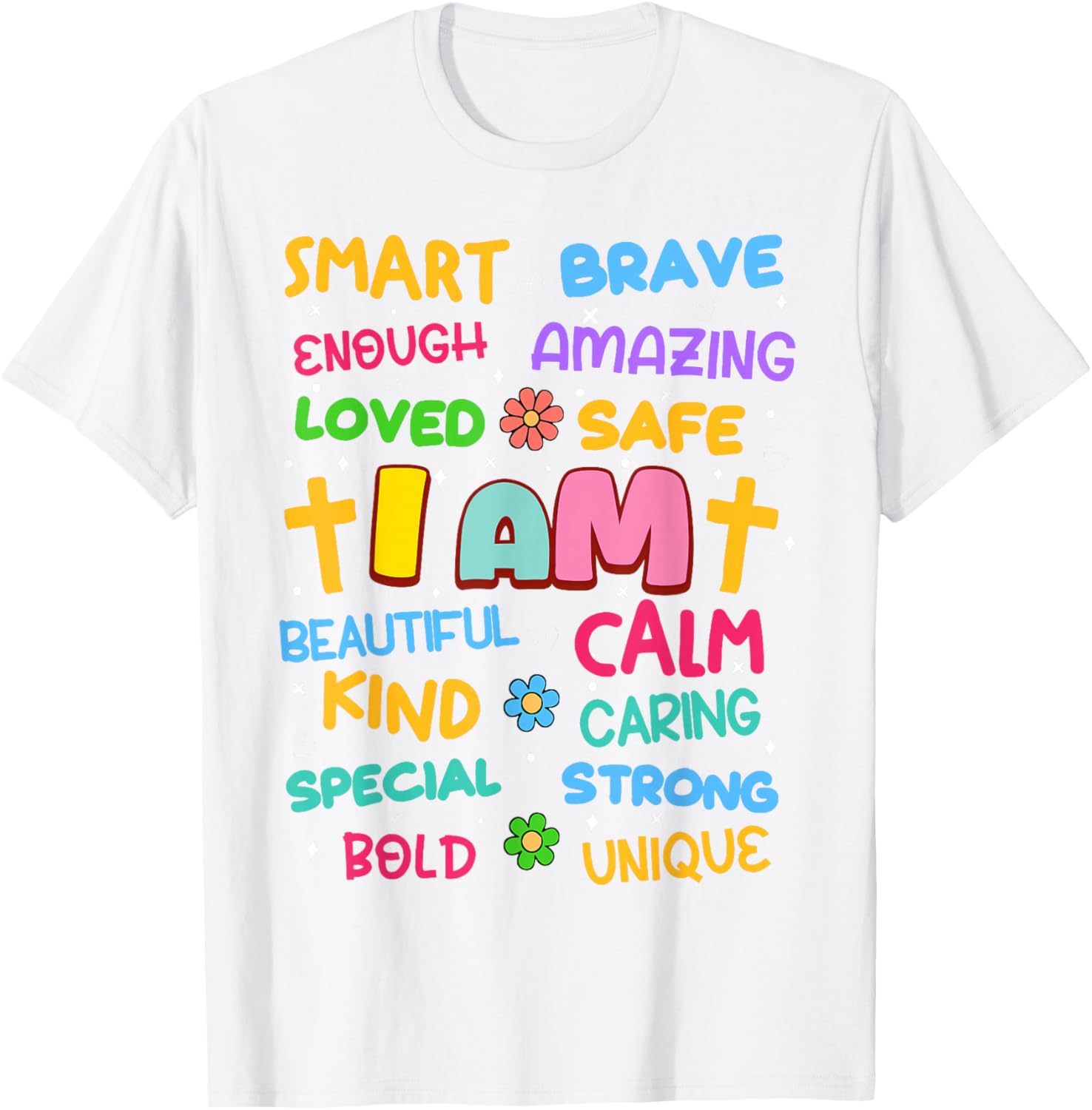Colorful I Am Daily Affirmation T-Shirt for Christian Toddler Girls - 2