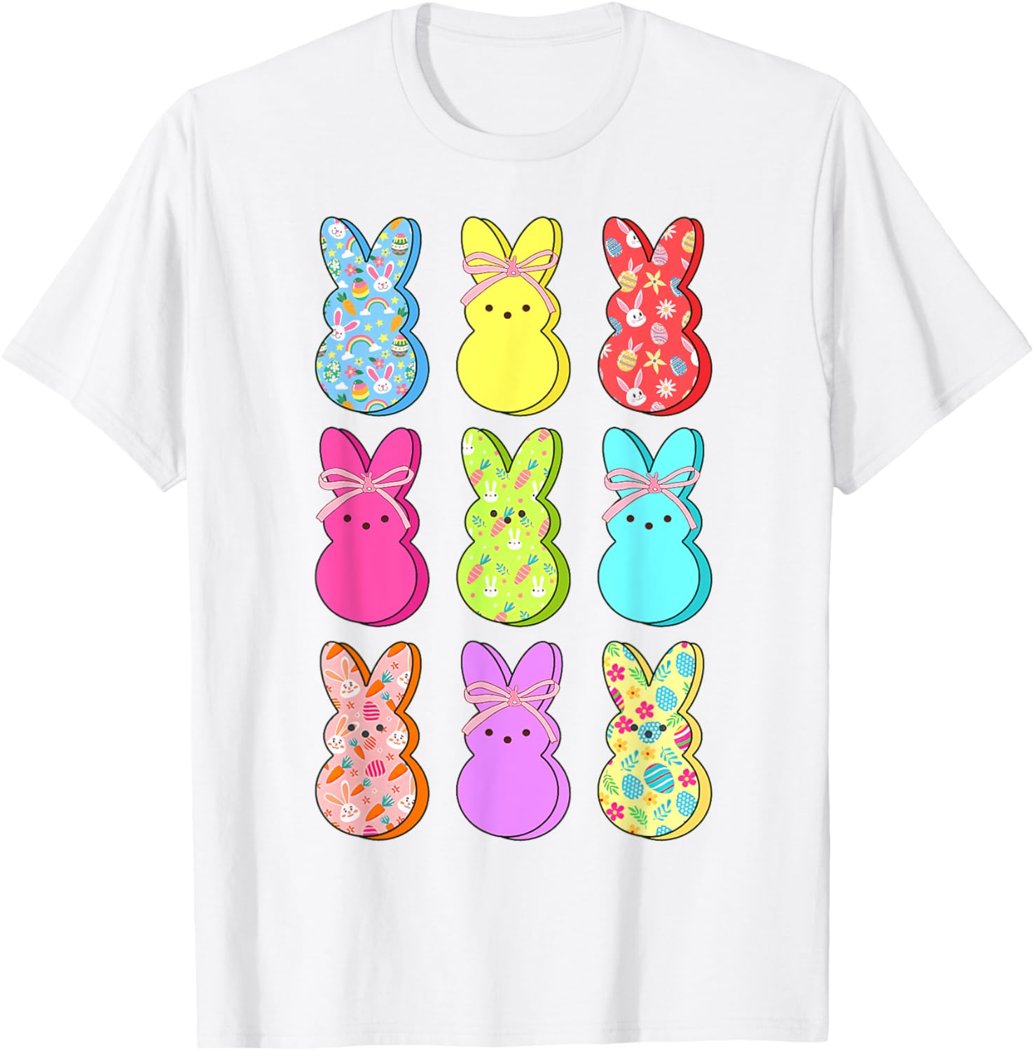 Easter Bunny Floral Bow T-Shirt for Rabbit Lovers - Perfect for Girls and Women - 24