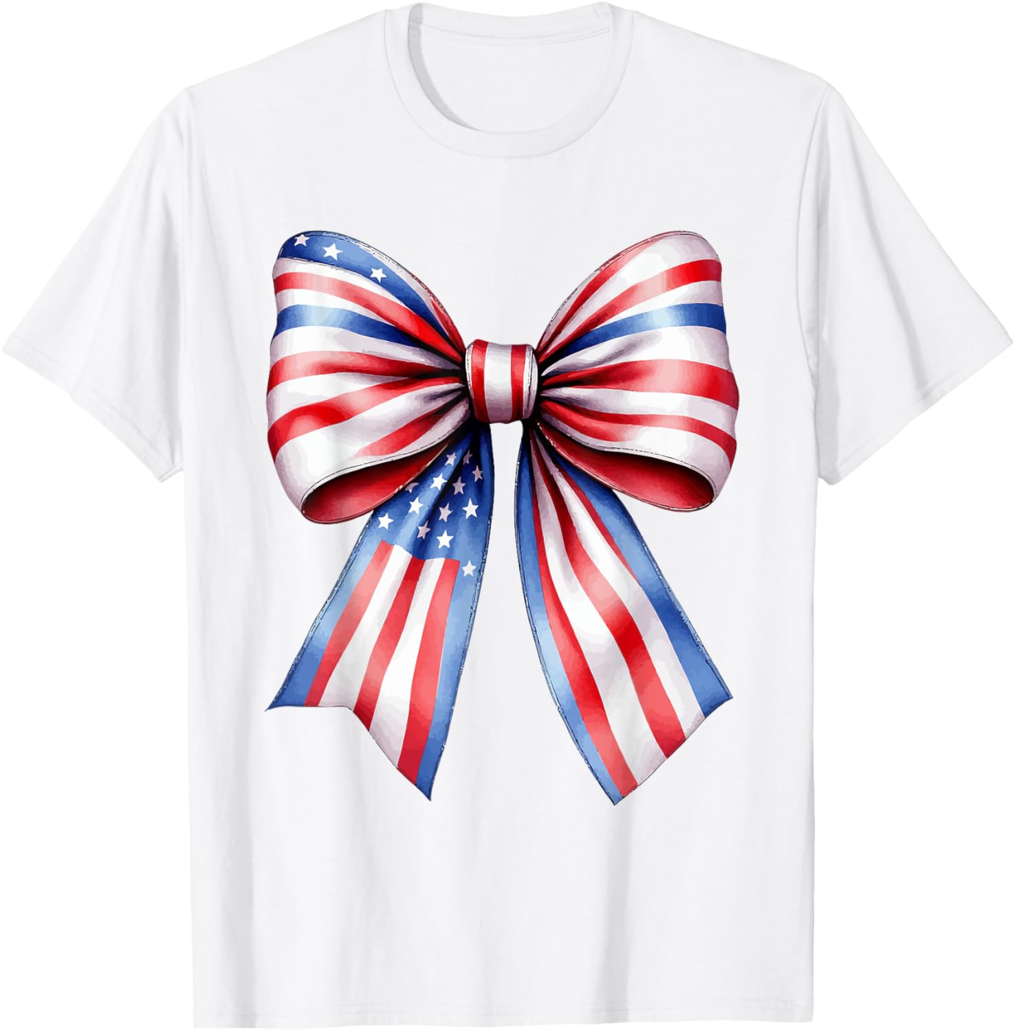 Patriotic USA Bow Tee for July 4th and Memorial Day Celebrations - 4
