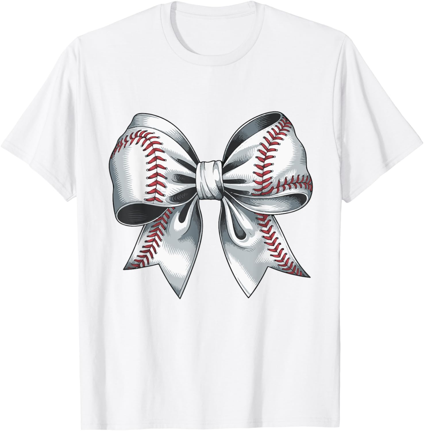 Cute Baseball Bow T-Shirt for Moms - Perfect Gift for Baseball Moms - 14