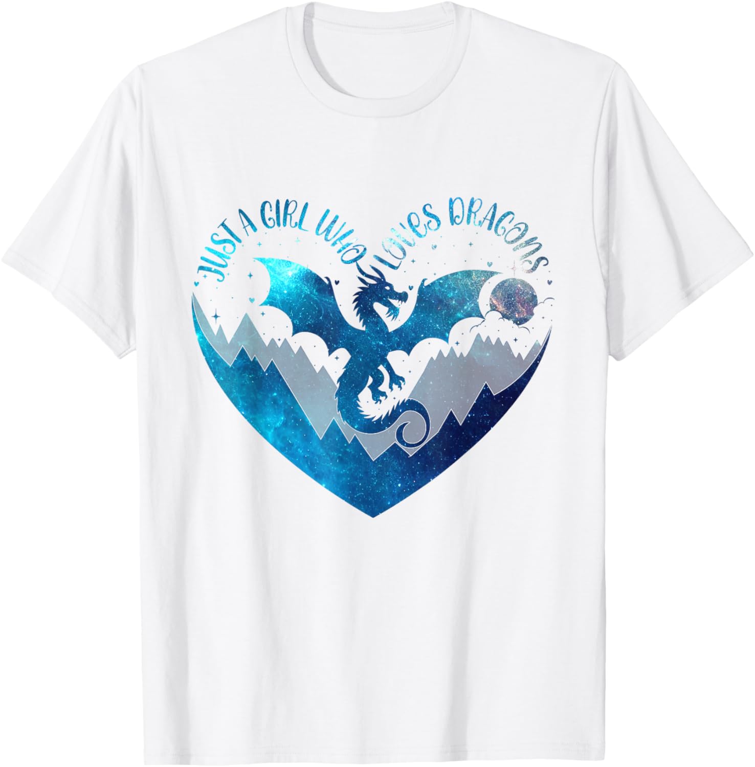 Cute Dragon Lover T-Shirt for Girls with Heart Design, Perfect Gift - 23