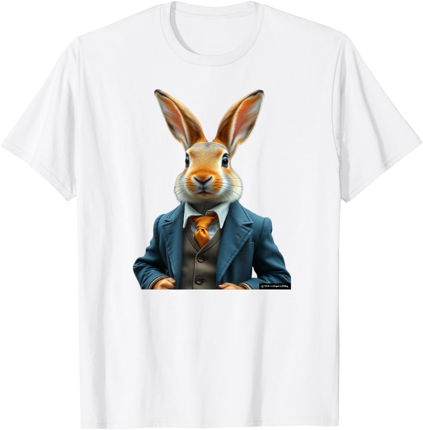 Vintage Easter Bunny T-Shirt with Rabbit in a Suit for Wild Hunters - 10