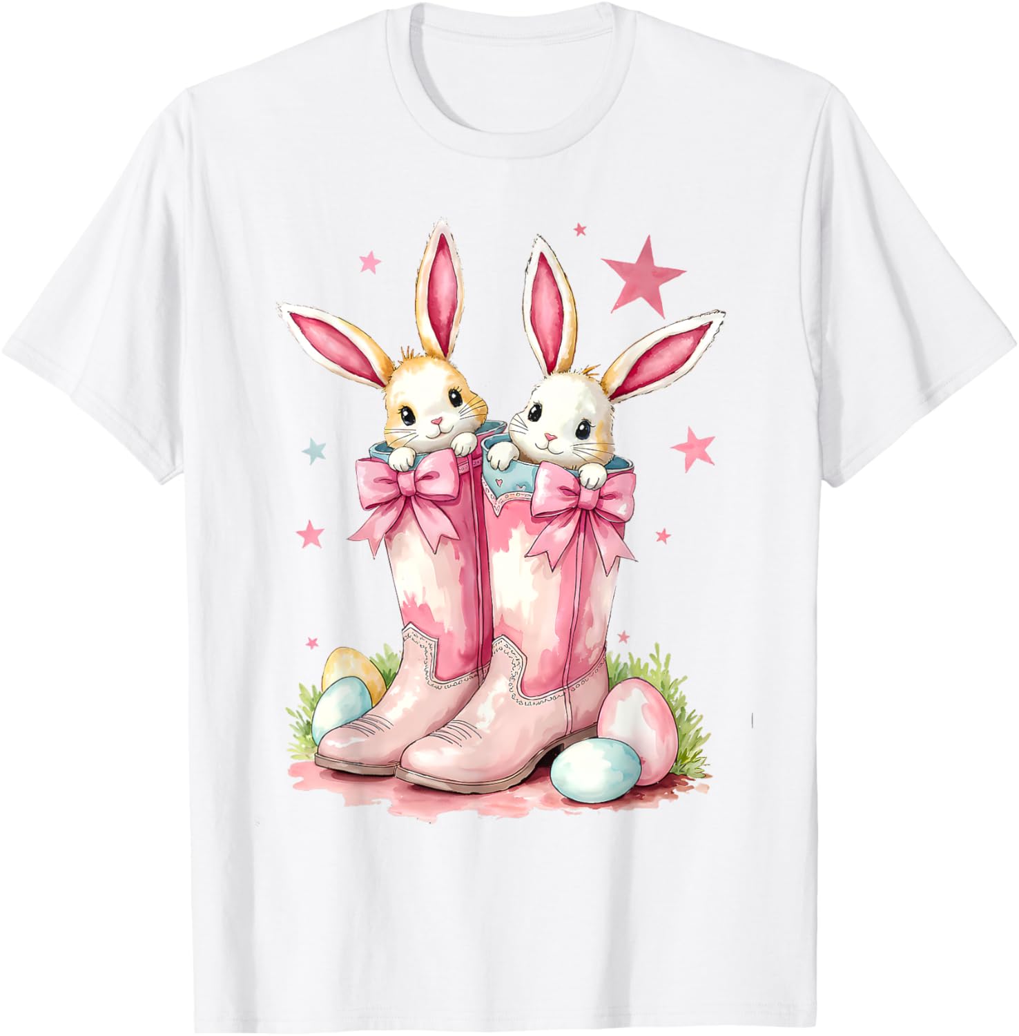 Howdy Easter Western Bunny Cowboy Boots T-Shirt for Fun Festivities - 16