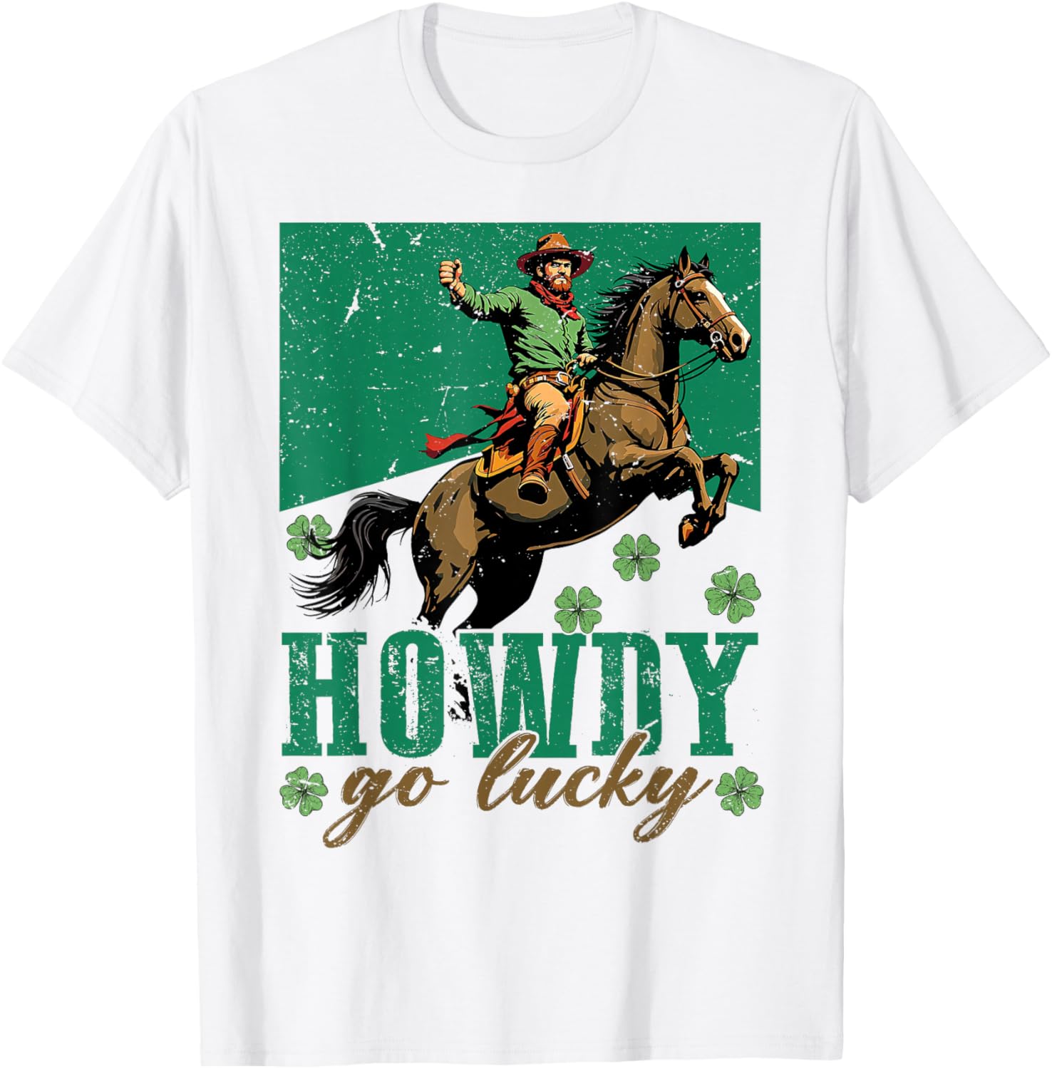 Howdy Go Lucky St Patricks Day Cowboy Cowgirl T-Shirt for Festive Fun - 4