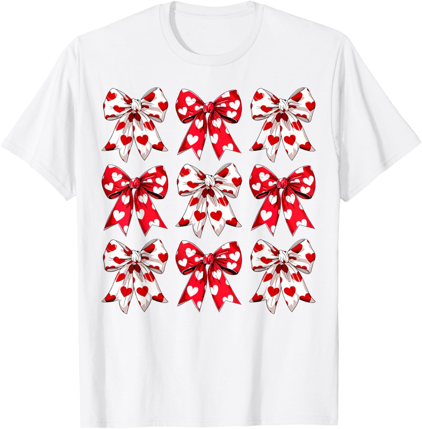 Valentine's Day Heart Bow T-Shirt for Women, Girls, Kids & Toddlers - 4